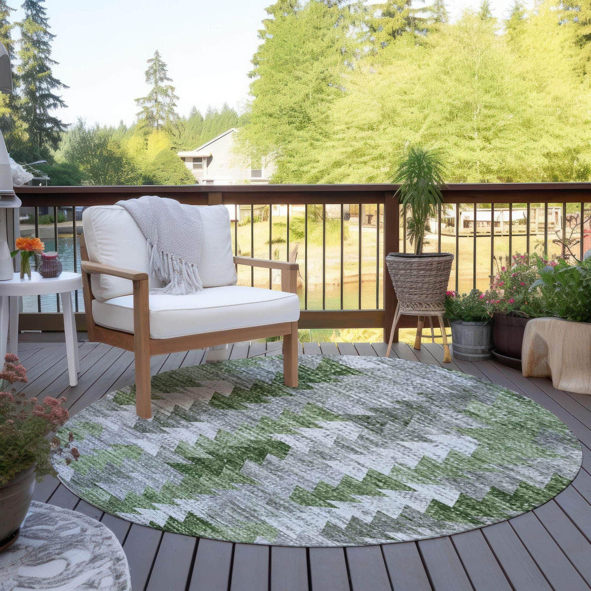 Machine Made ACN632 Green Rugs