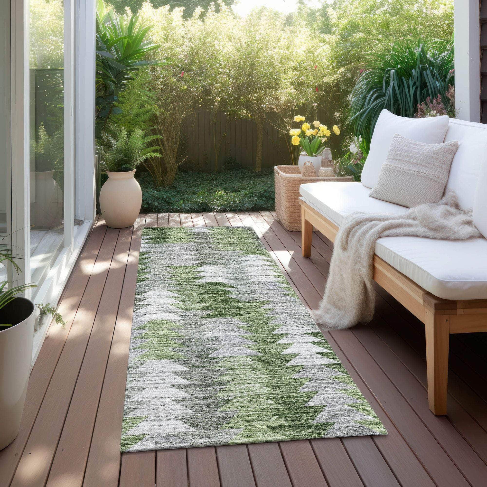 Machine Made ACN632 Green Rugs