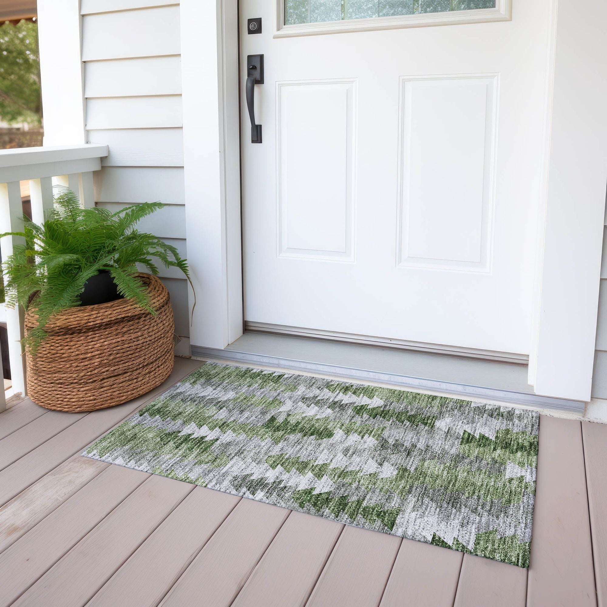 Machine Made ACN632 Green Rugs