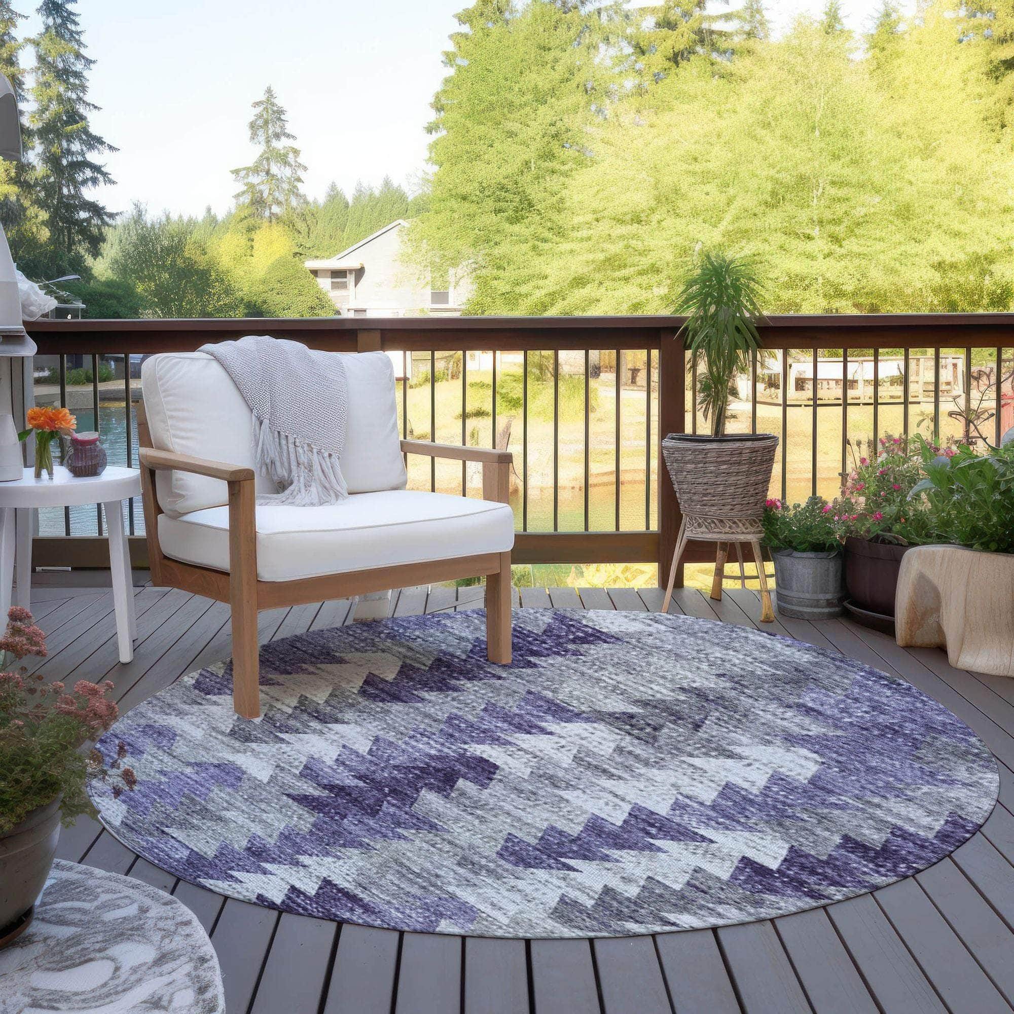 Machine Made ACN632 Purple Rugs
