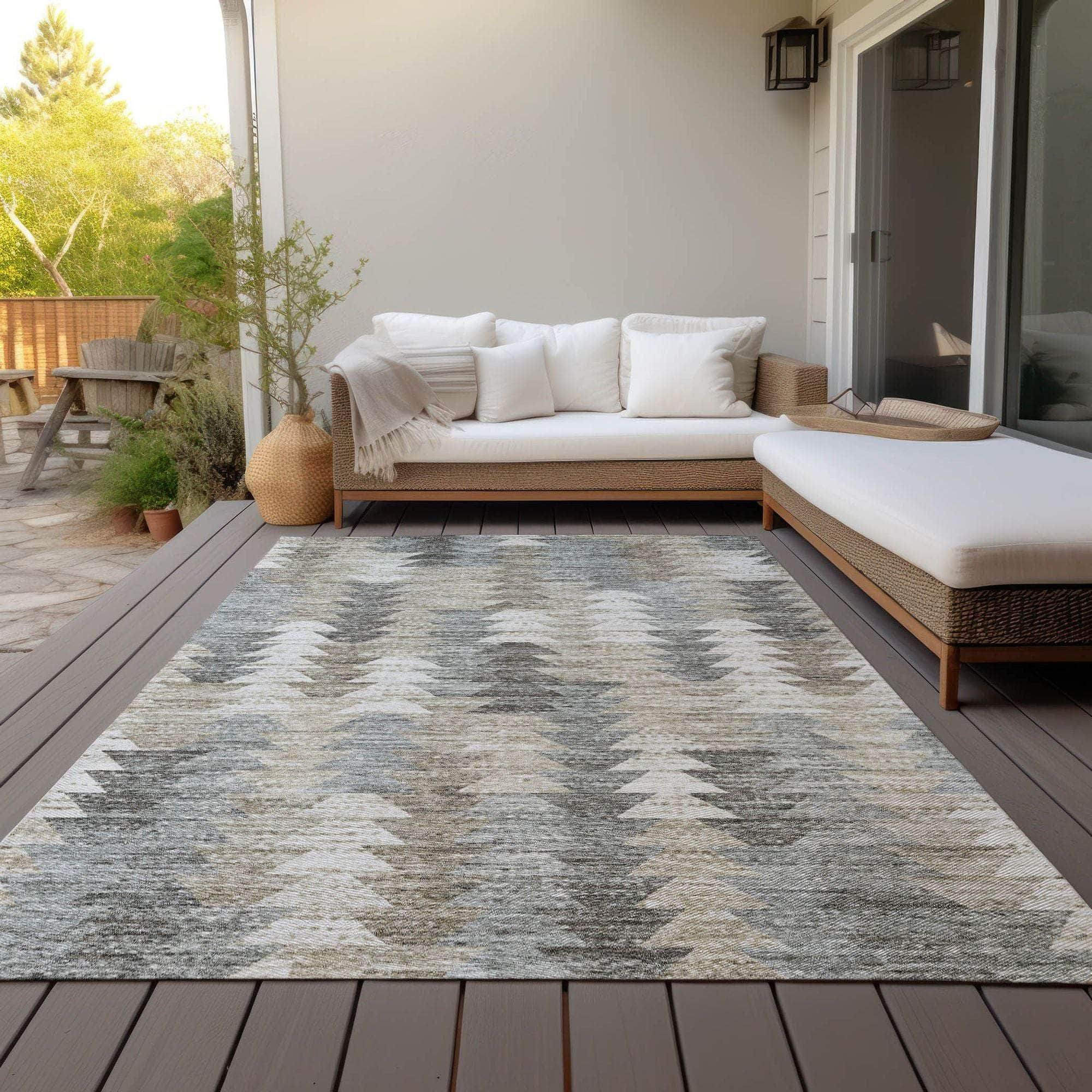 Machine Made ACN632 Taupe Brown Rugs