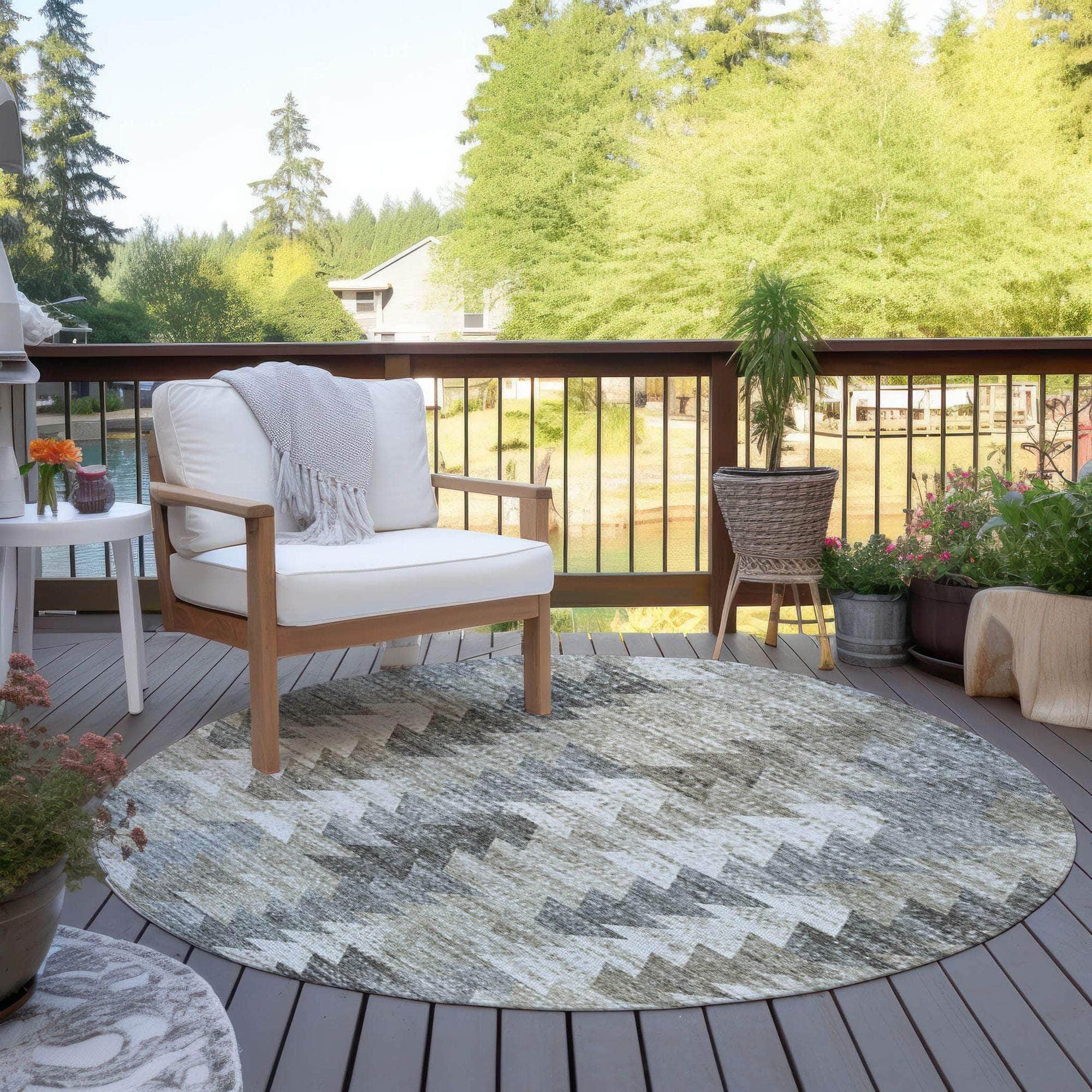 Machine Made ACN632 Taupe Brown Rugs