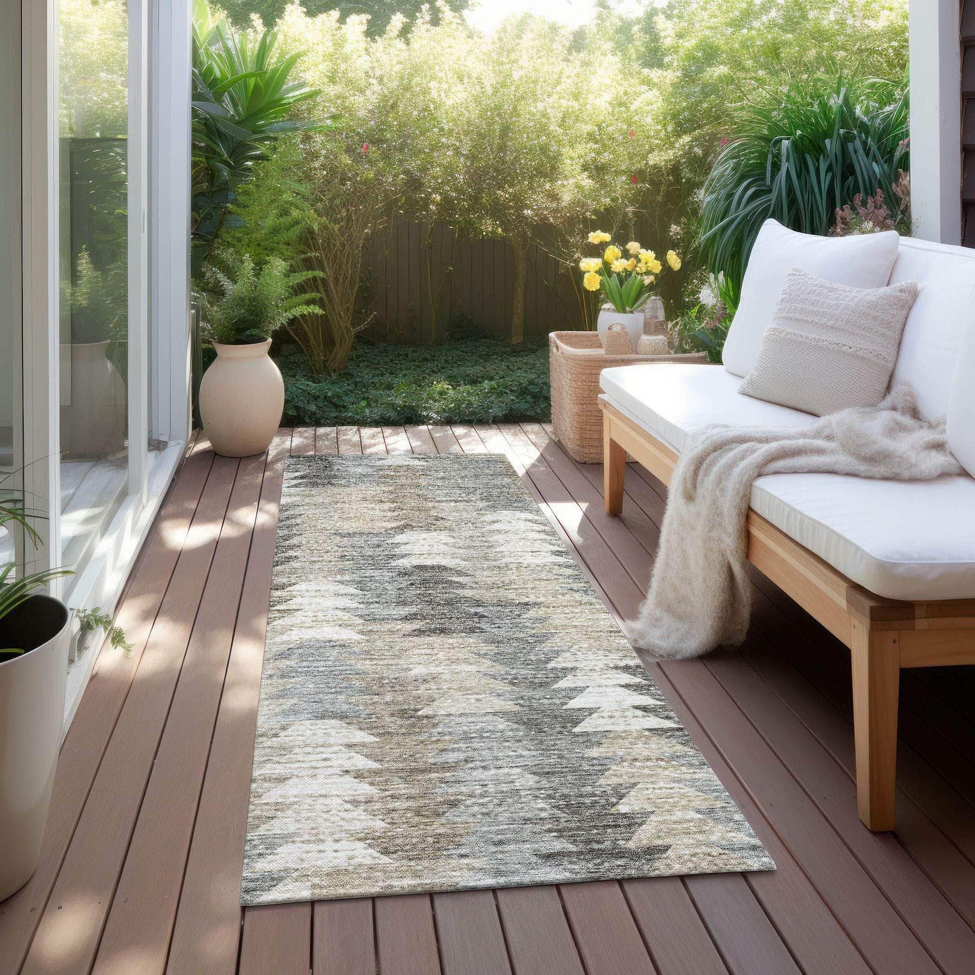 Machine Made ACN632 Taupe Brown Rugs