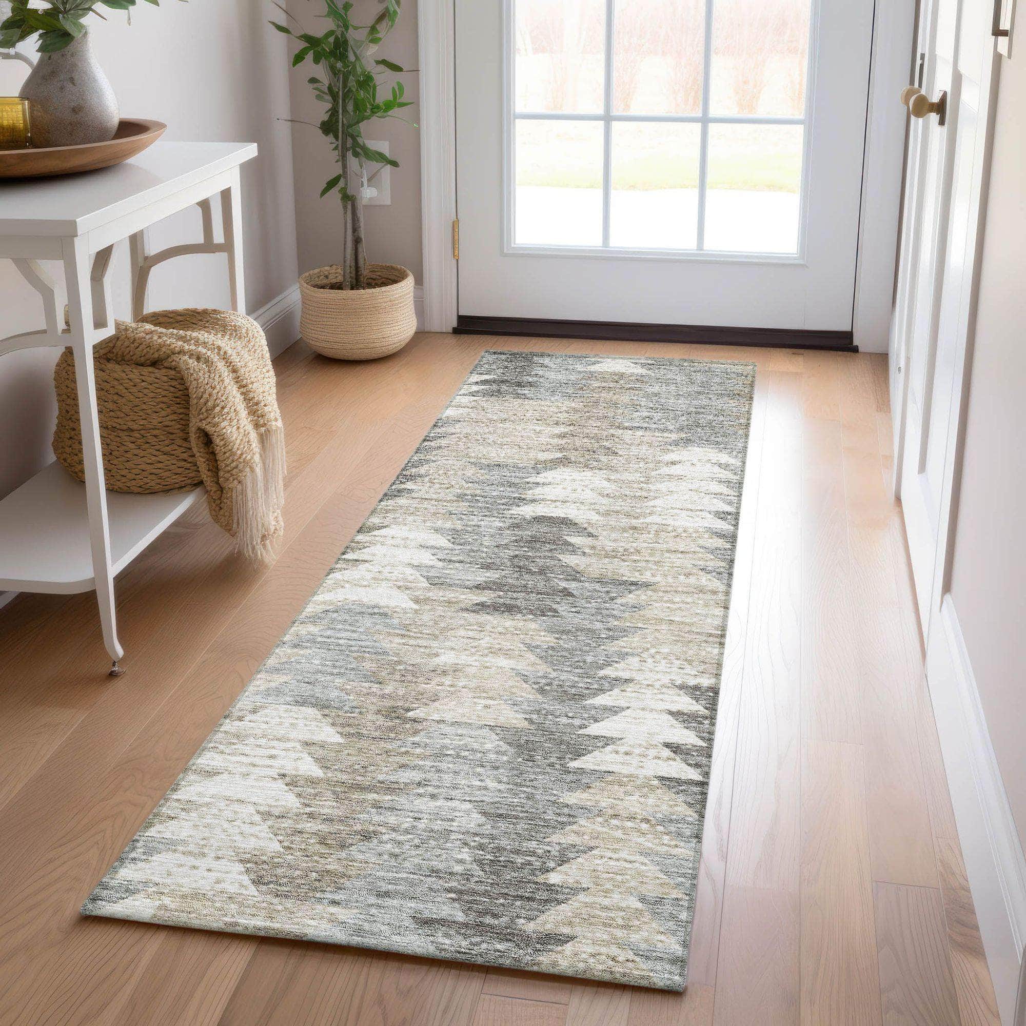Machine Made ACN632 Taupe Brown Rugs