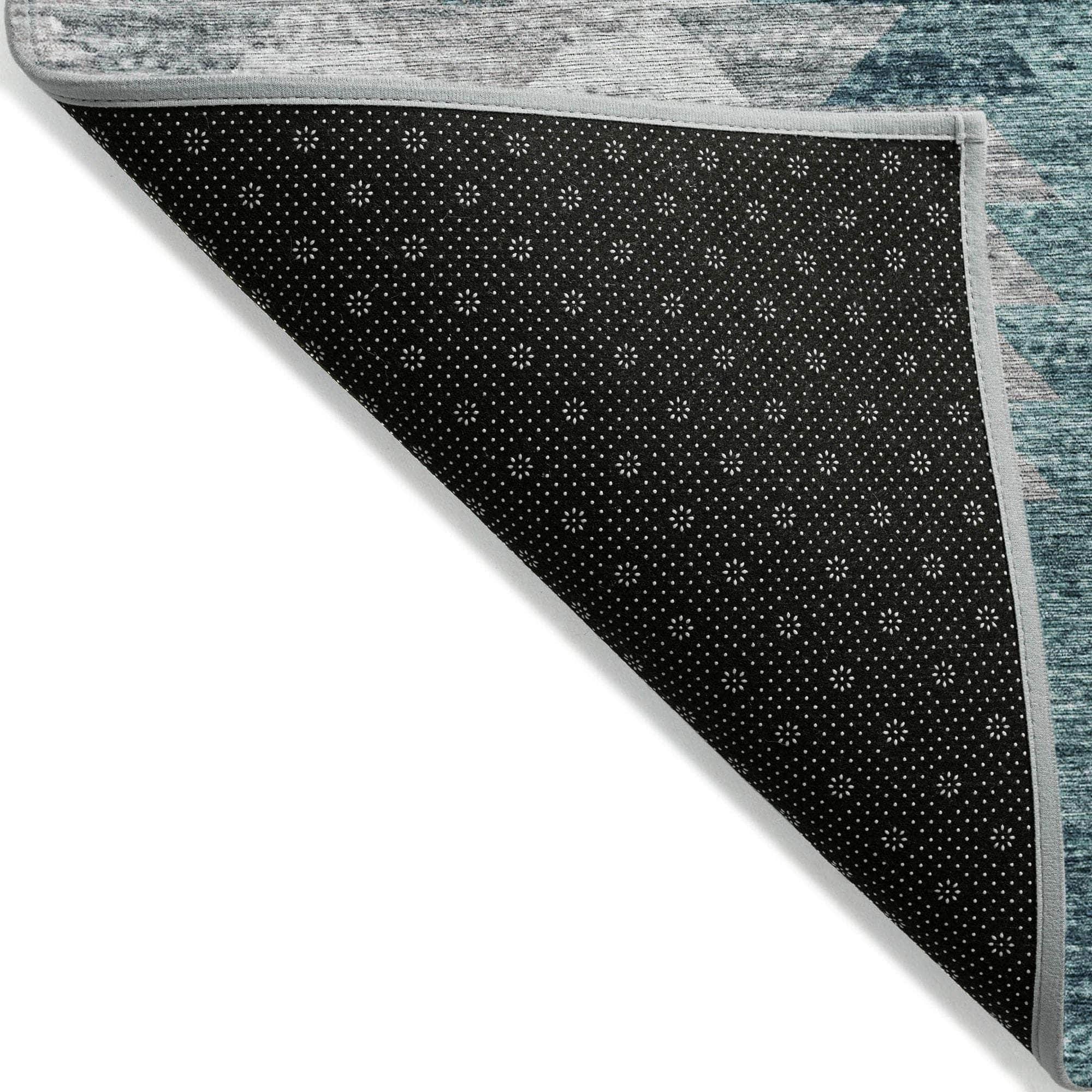 Machine Made ACN632 Teal Rugs