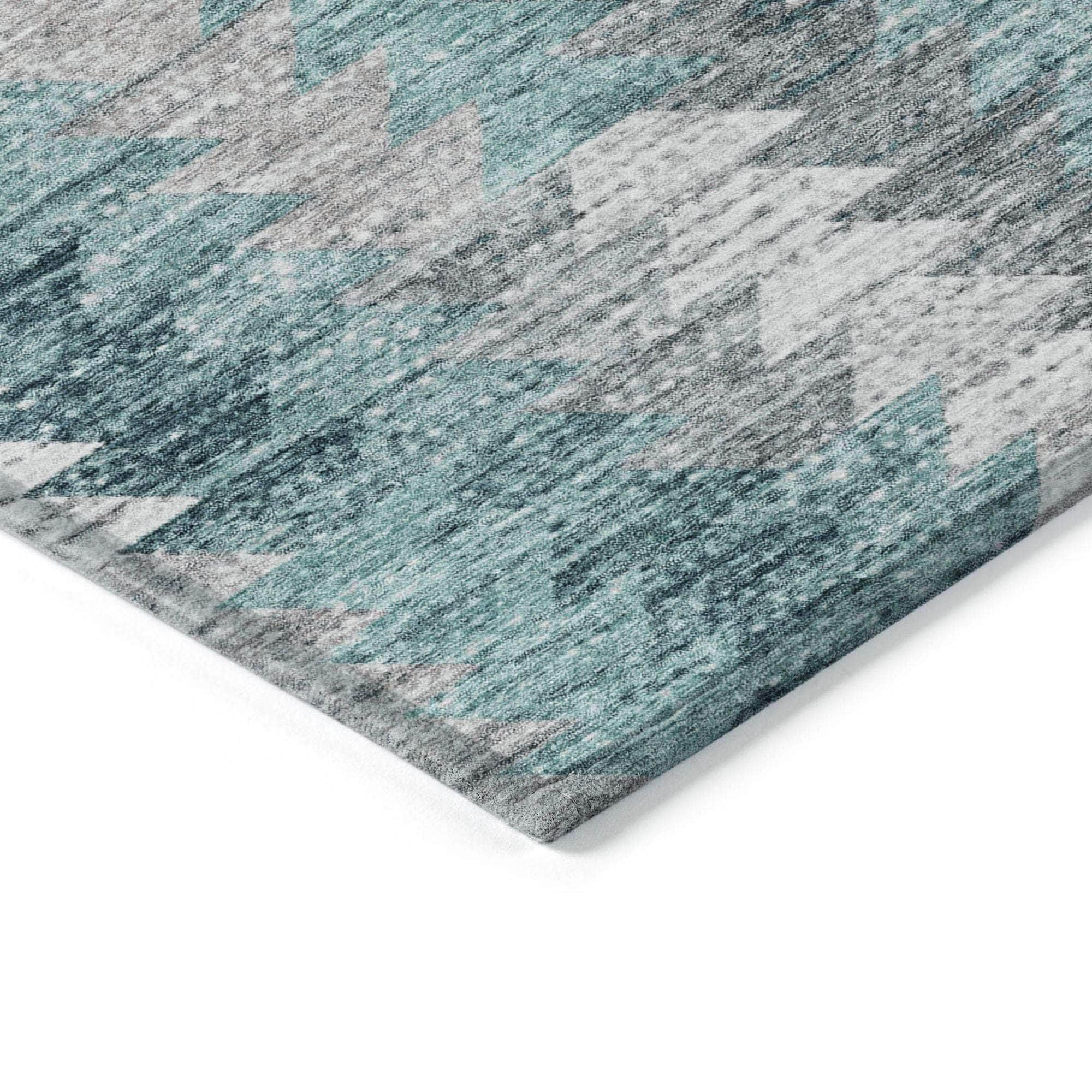 Machine Made ACN632 Teal Rugs