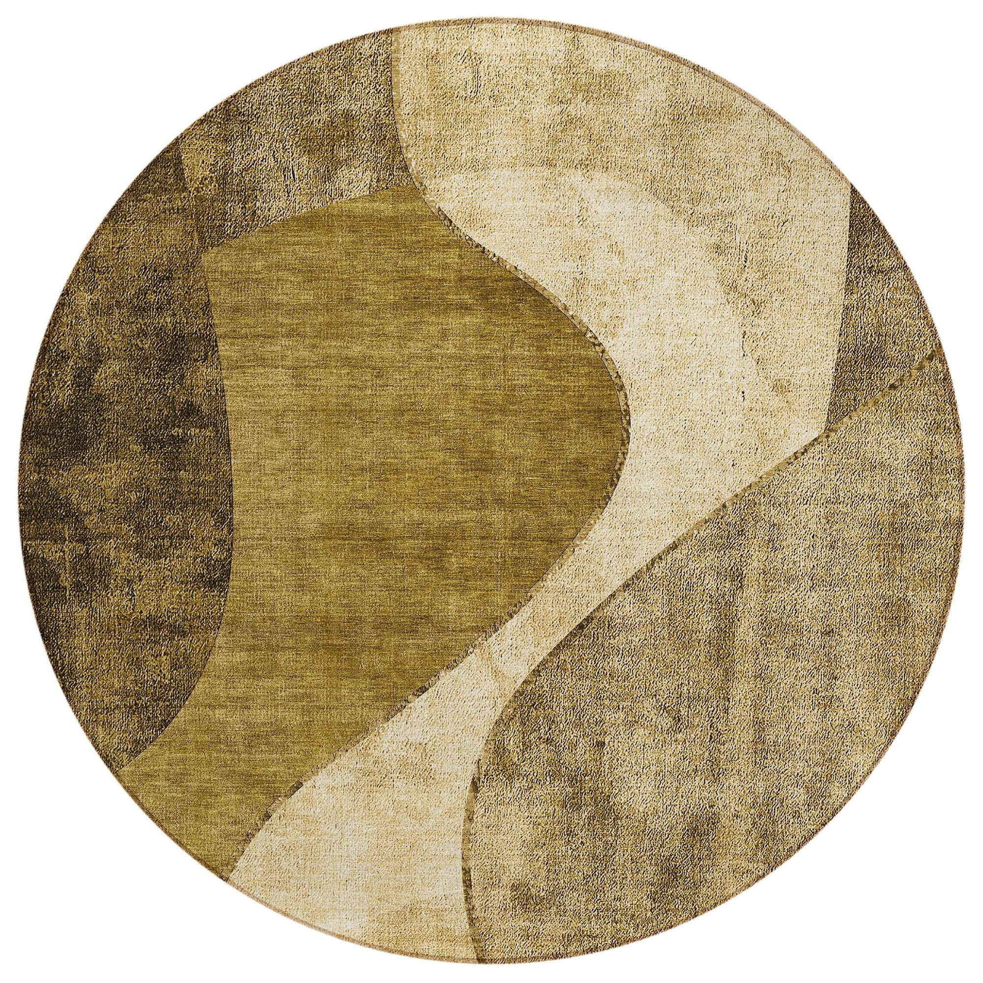 Machine Washable Brown Rug - Indoor / Outdoor - Kids / Pet Friendly Art Deco Print Rug