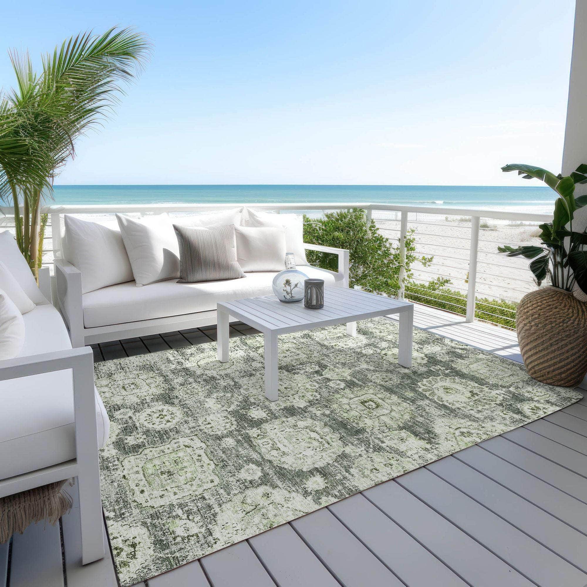 Machine Made ACN634 Aloe Green Rugs