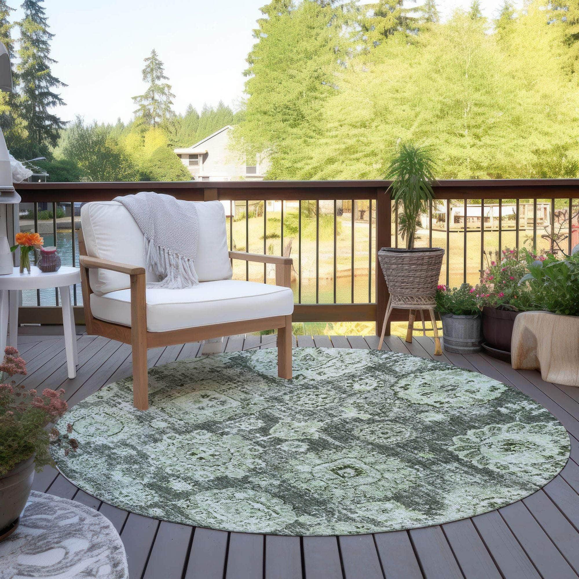 Machine Made ACN634 Aloe Green Rugs
