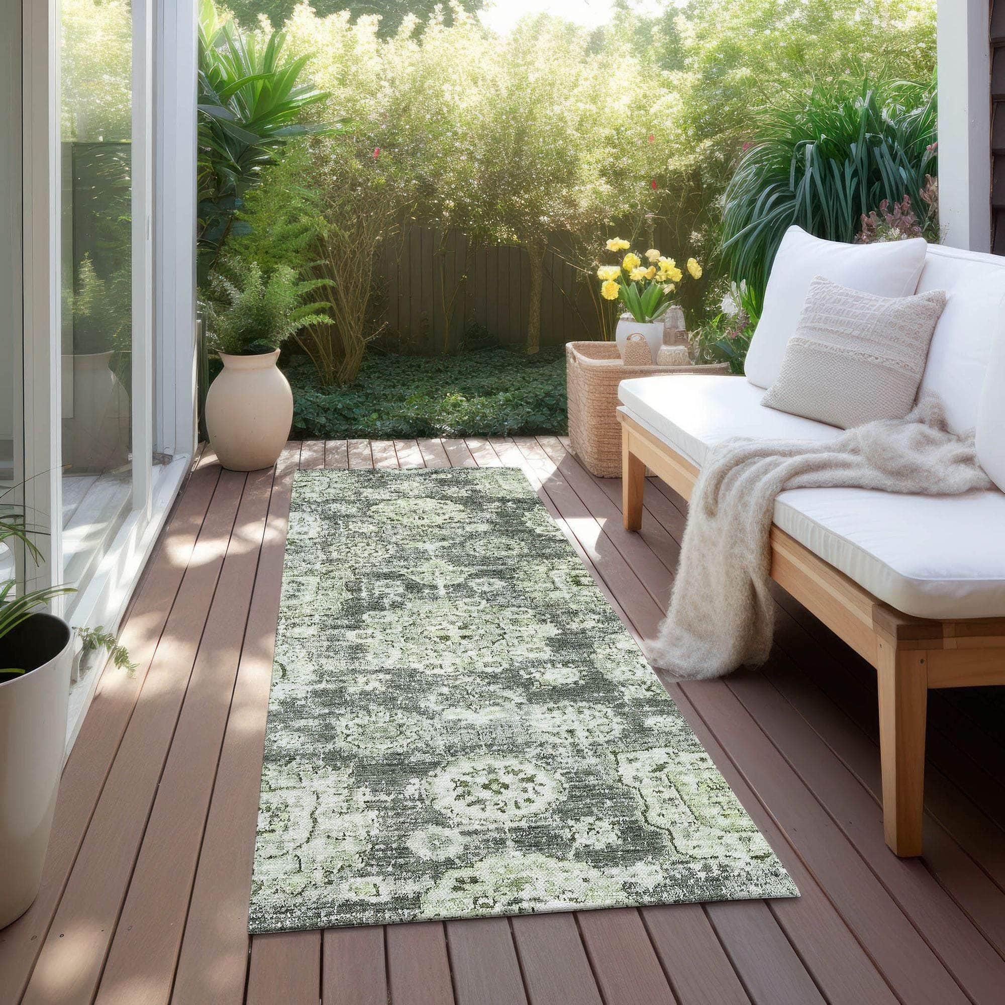 Machine Made ACN634 Aloe Green Rugs