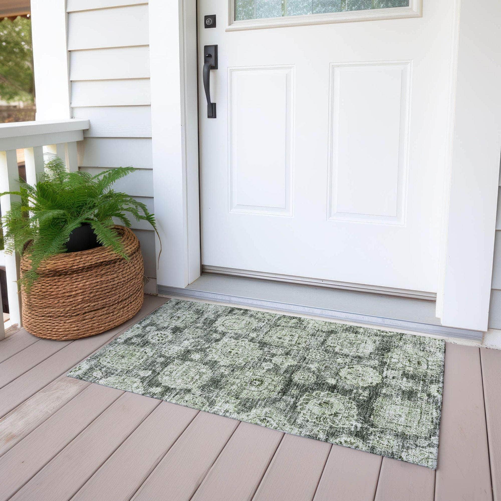 Machine Made ACN634 Aloe Green Rugs