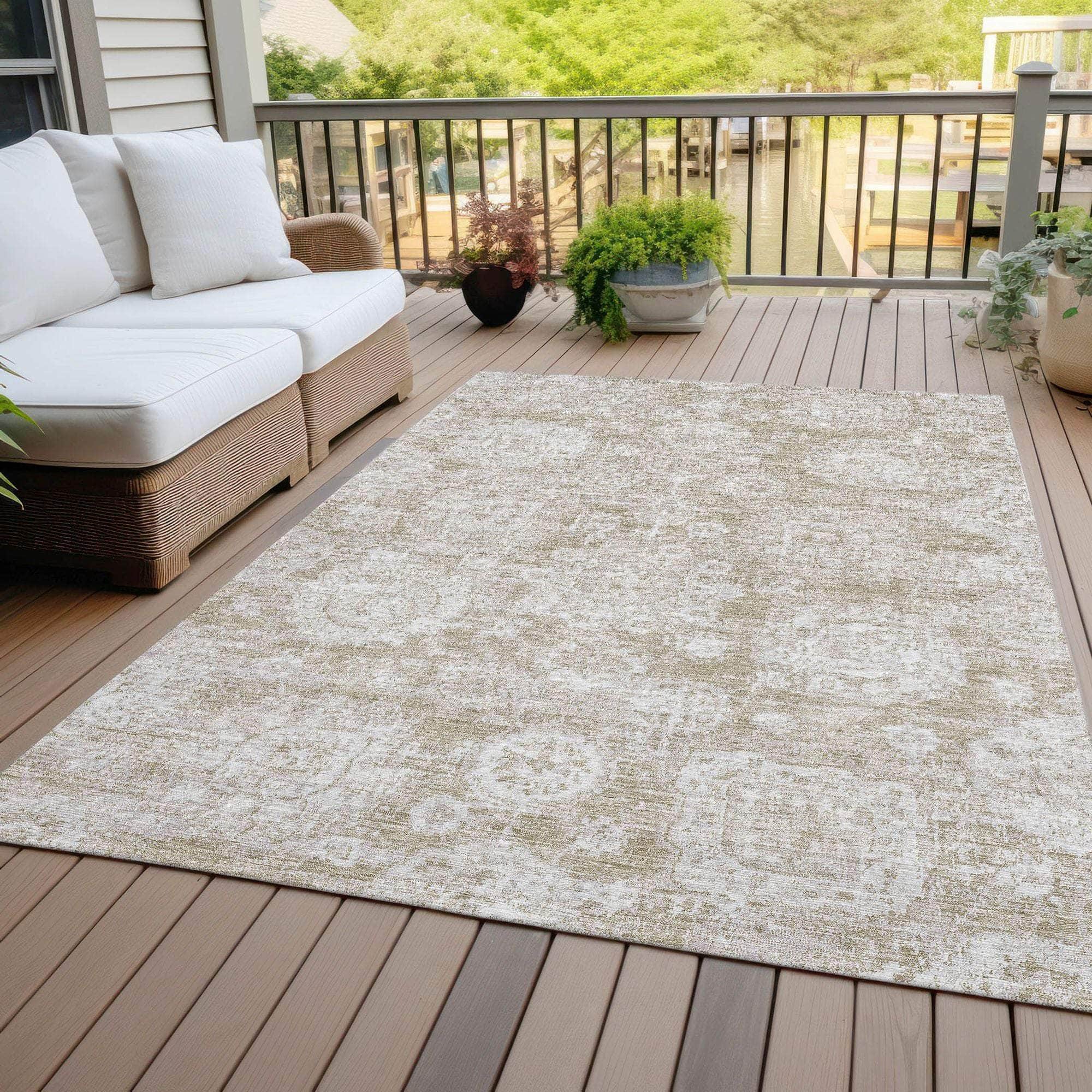 Machine Made ACN634 Beige Brown Rugs