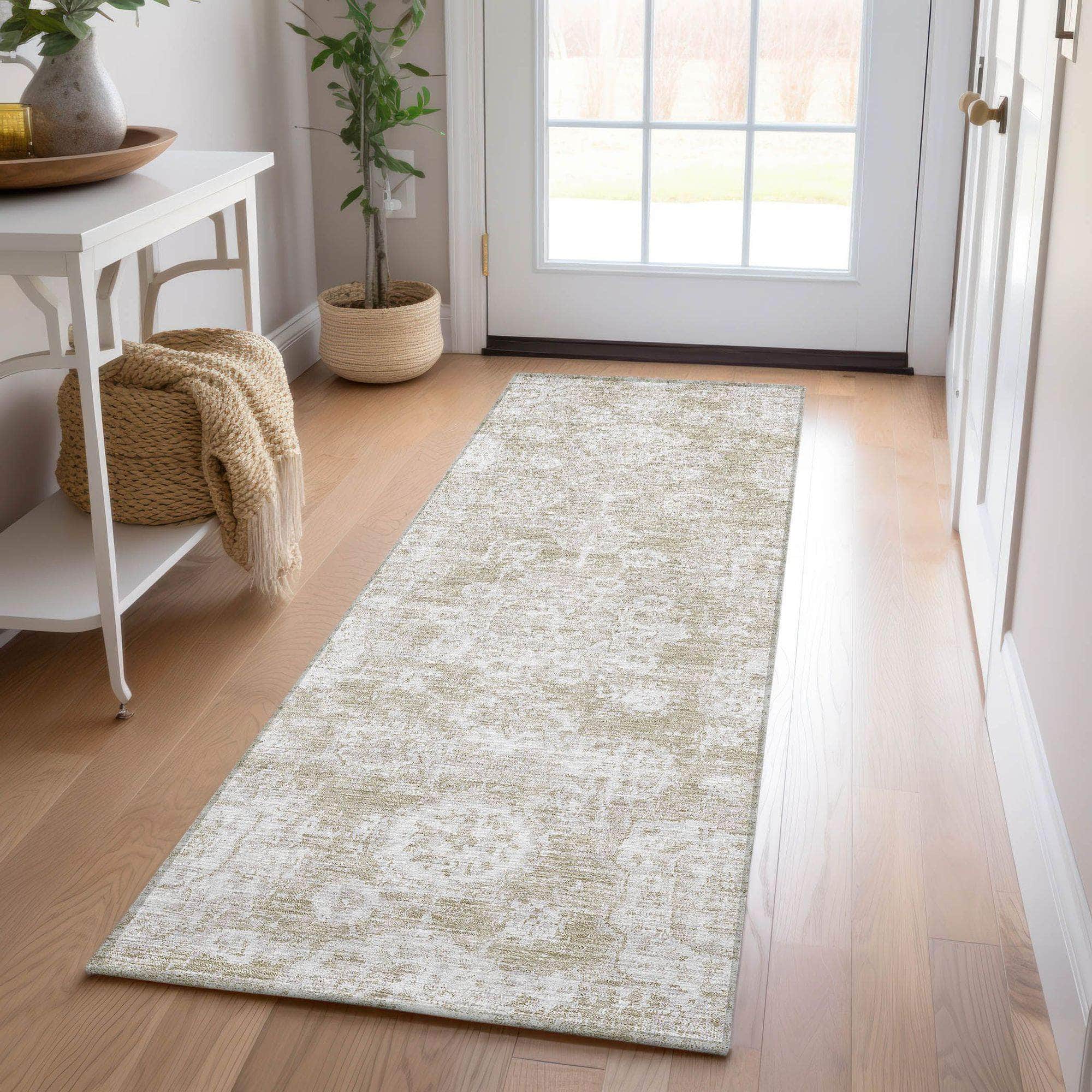 Machine Made ACN634 Beige Brown Rugs