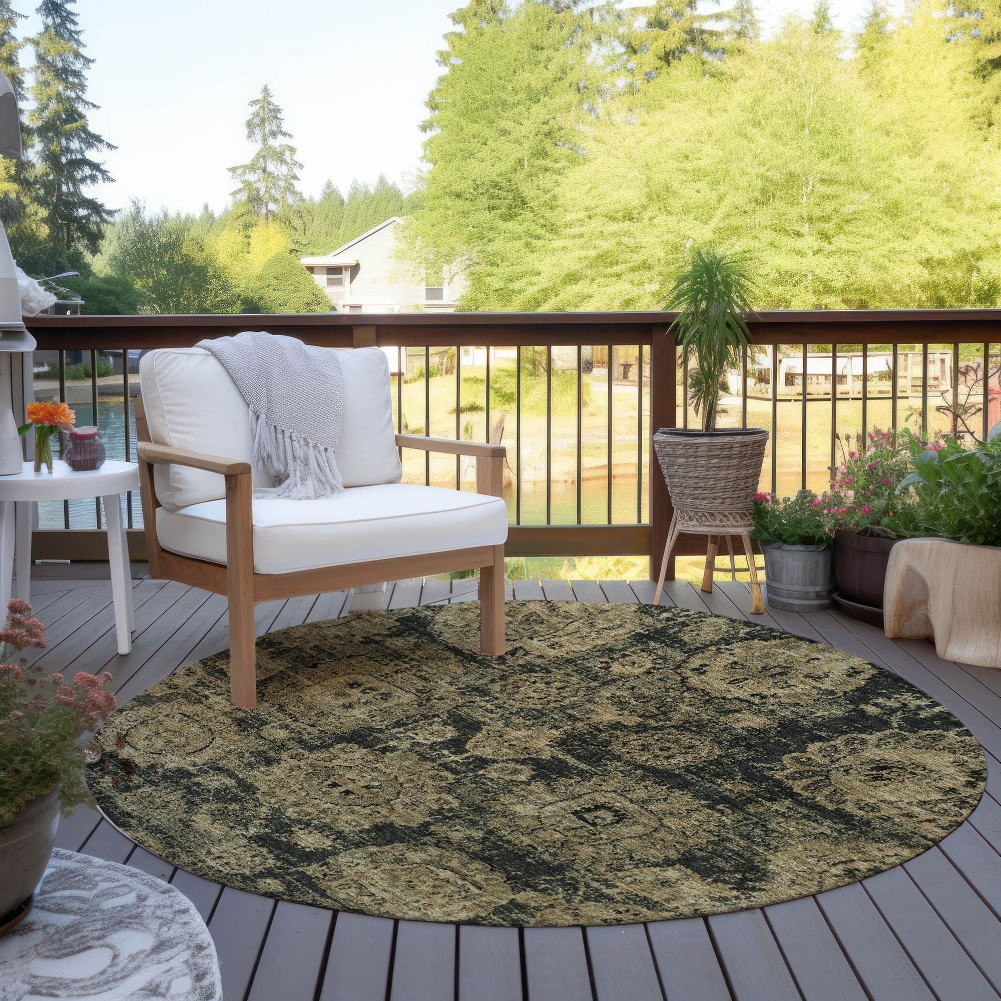 Machine Made ACN634 Charcoal Gray Rugs