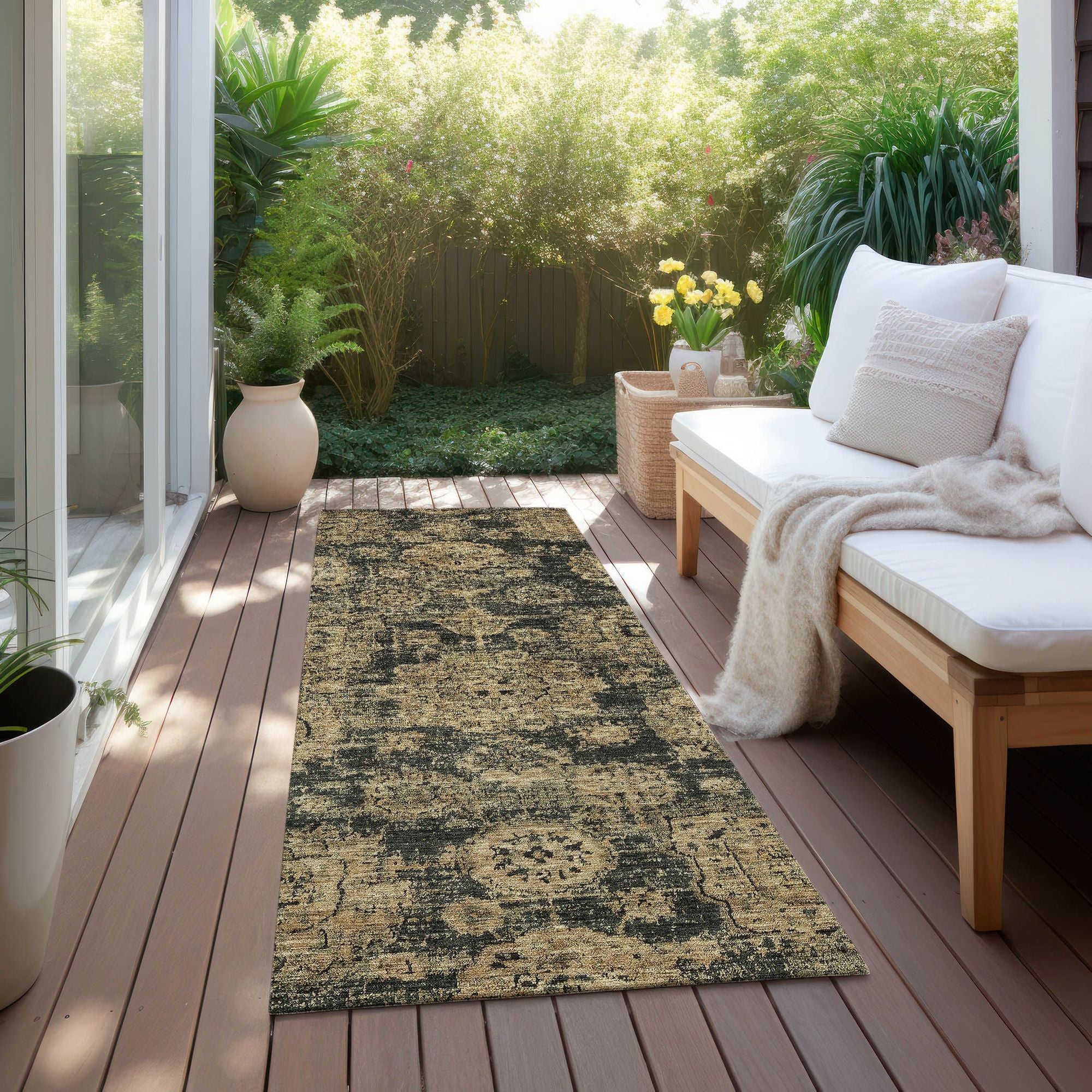 Machine Made ACN634 Charcoal Gray Rugs