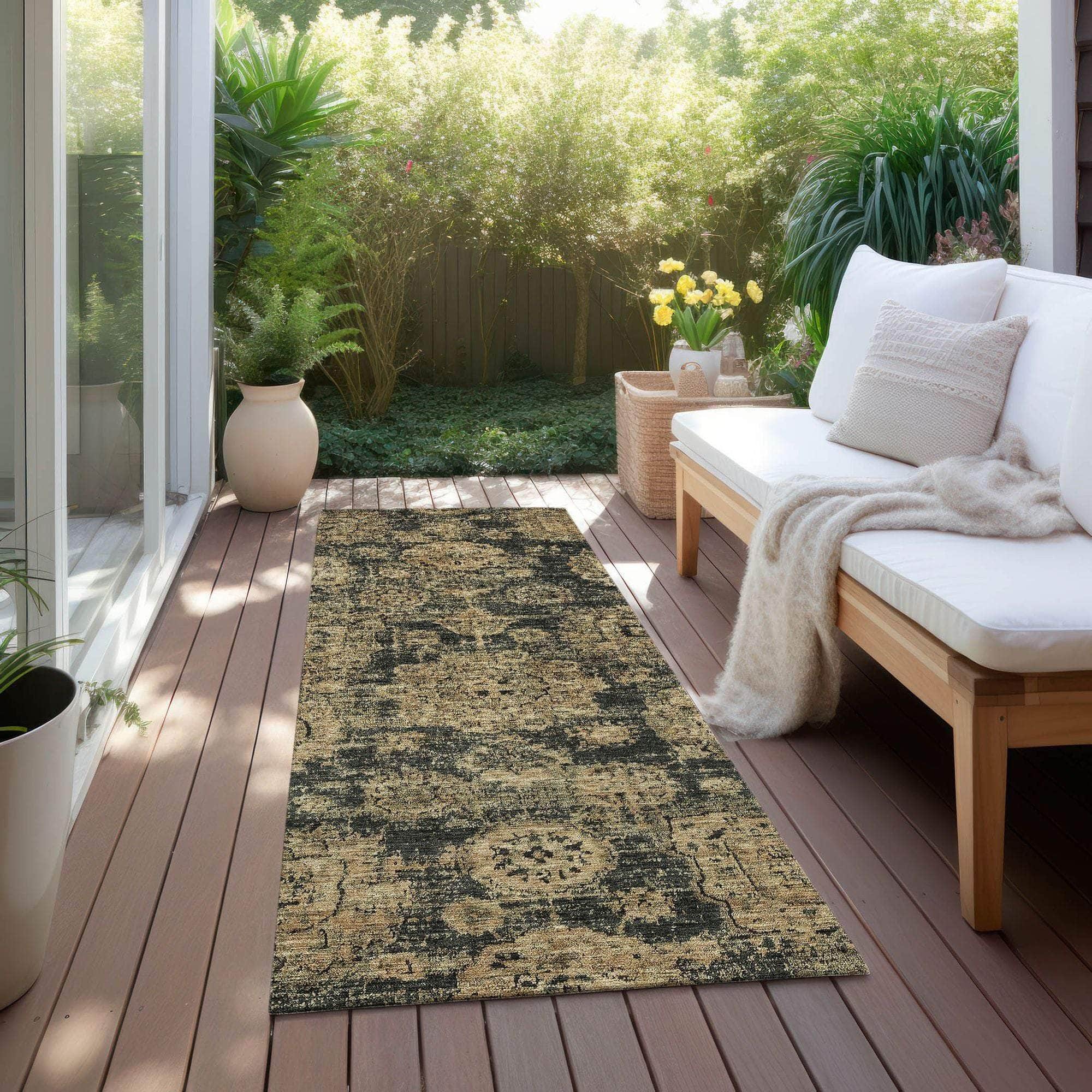 Machine Made ACN634 Charcoal Gray Rugs