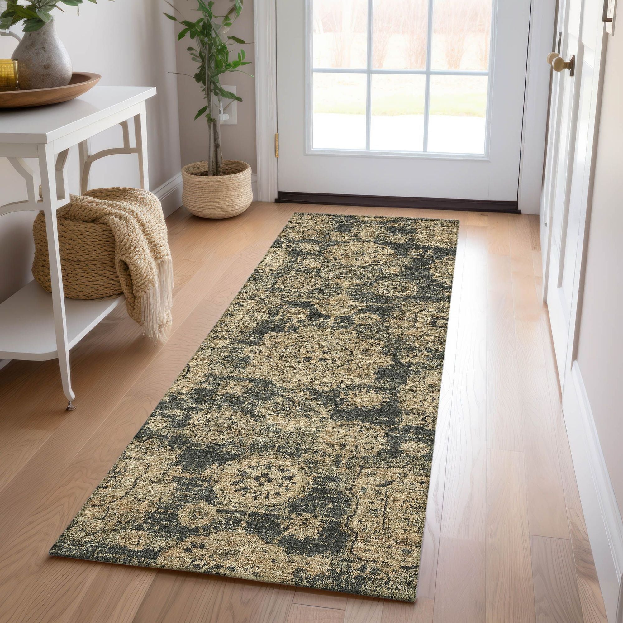 Machine Made ACN634 Charcoal Gray Rugs