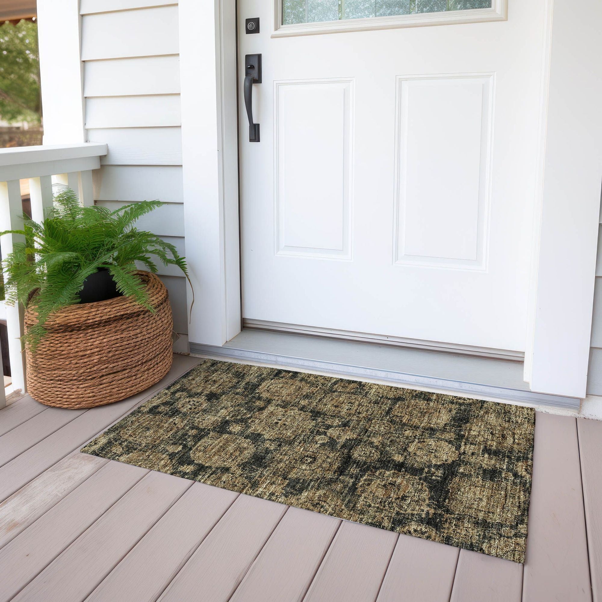 Machine Made ACN634 Charcoal Gray Rugs