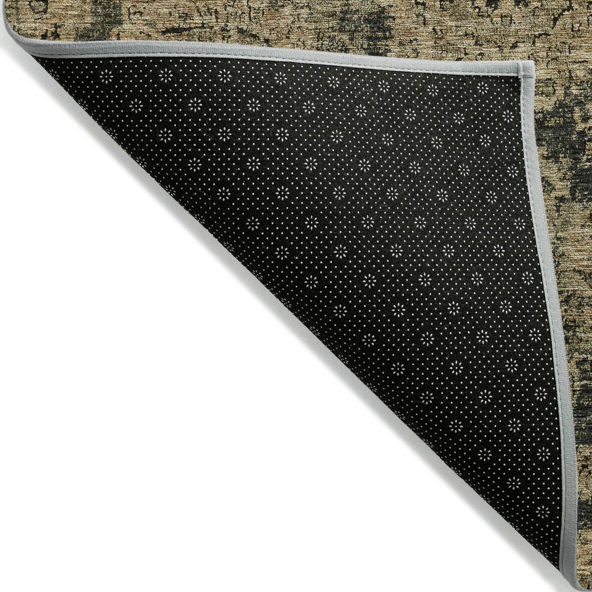 Machine Made ACN634 Charcoal Gray Rugs