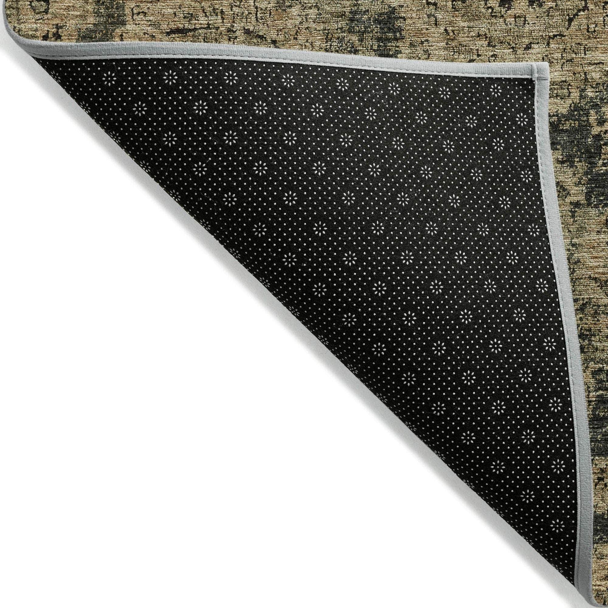 Machine Made ACN634 Charcoal Gray Rugs