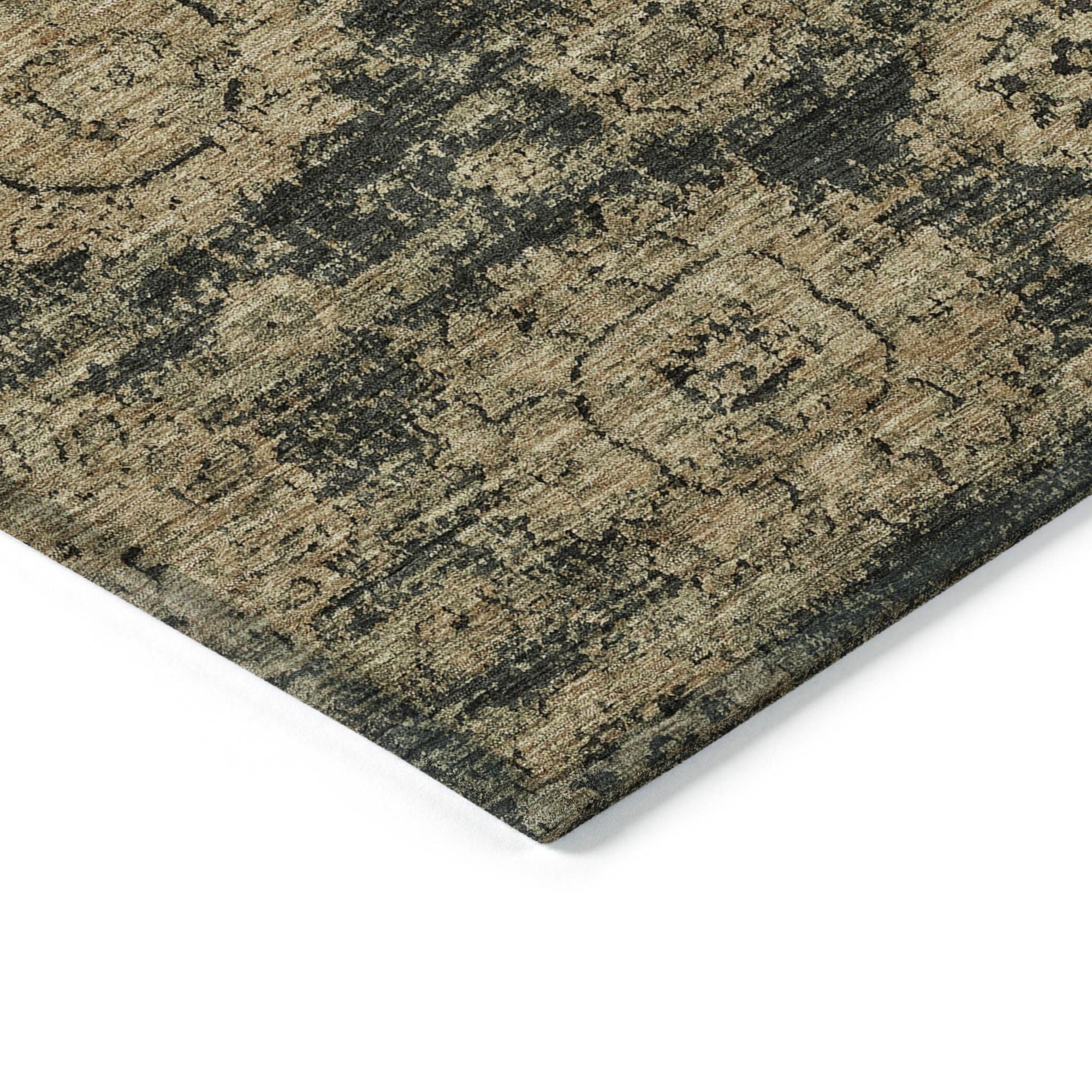 Machine Made ACN634 Charcoal Gray Rugs