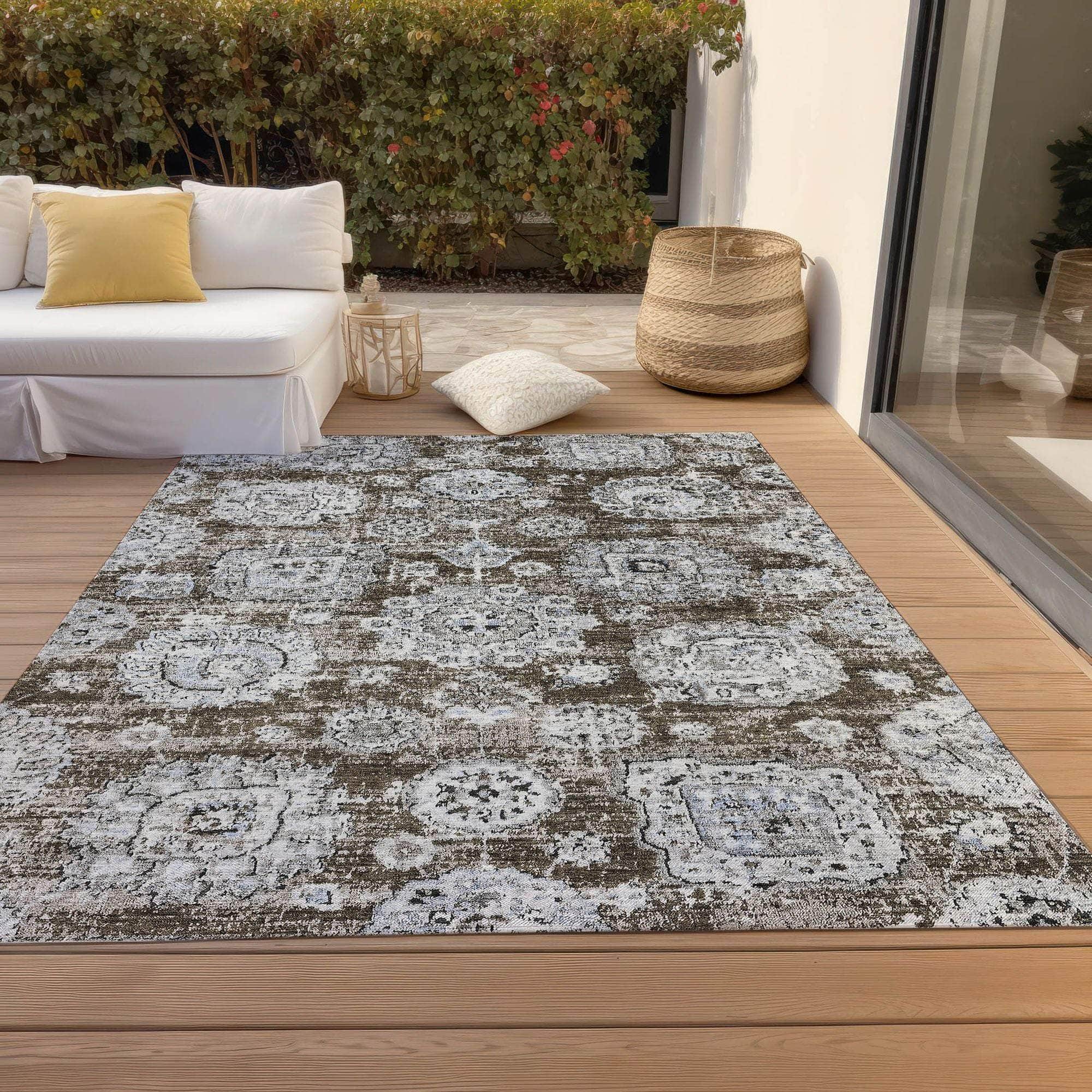 Machine Made ACN634 Chocolate Brown Rugs