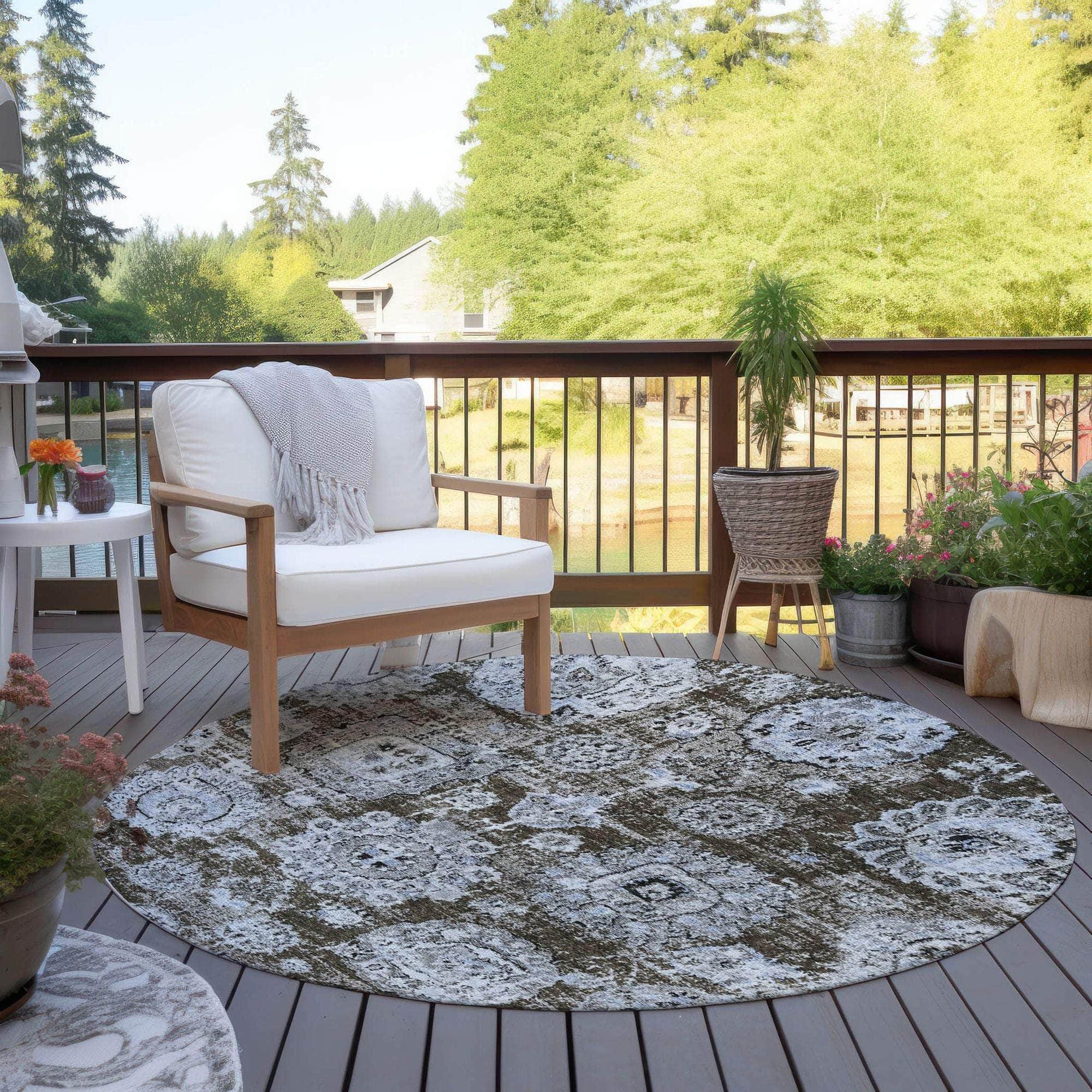 Machine Made ACN634 Chocolate Brown Rugs