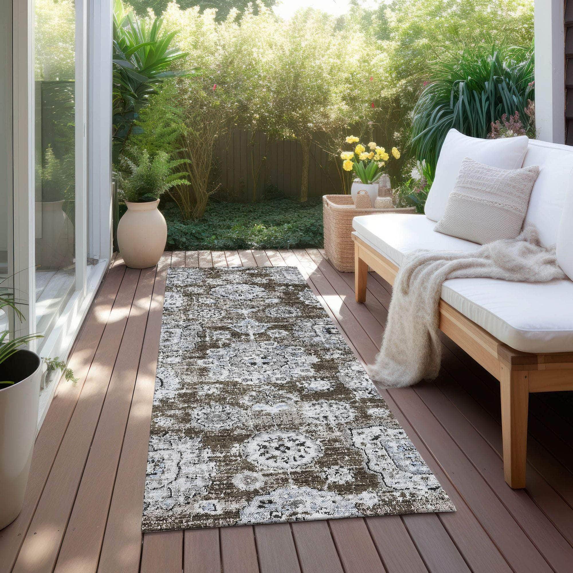 Machine Made ACN634 Chocolate Brown Rugs