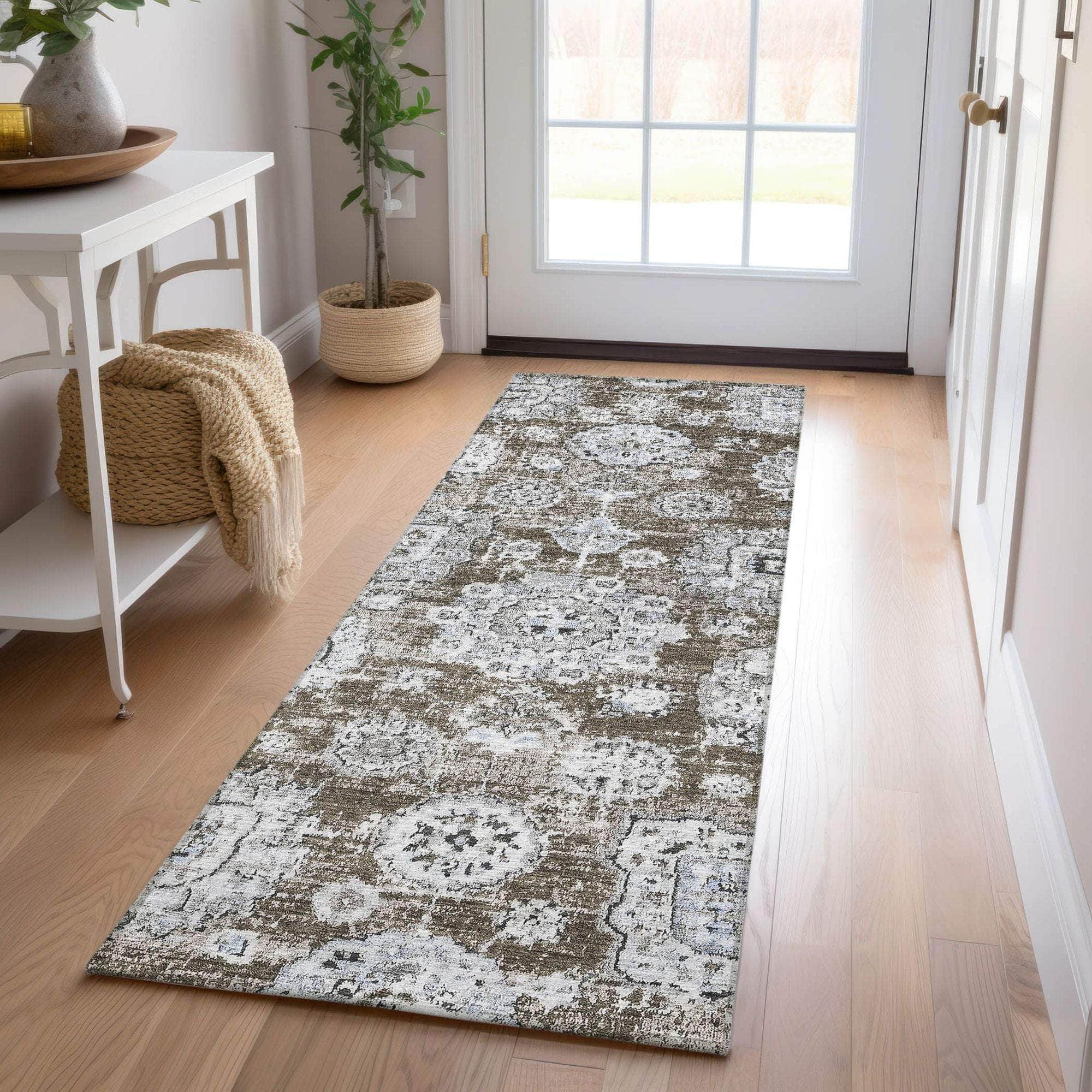 Machine Made ACN634 Chocolate Brown Rugs