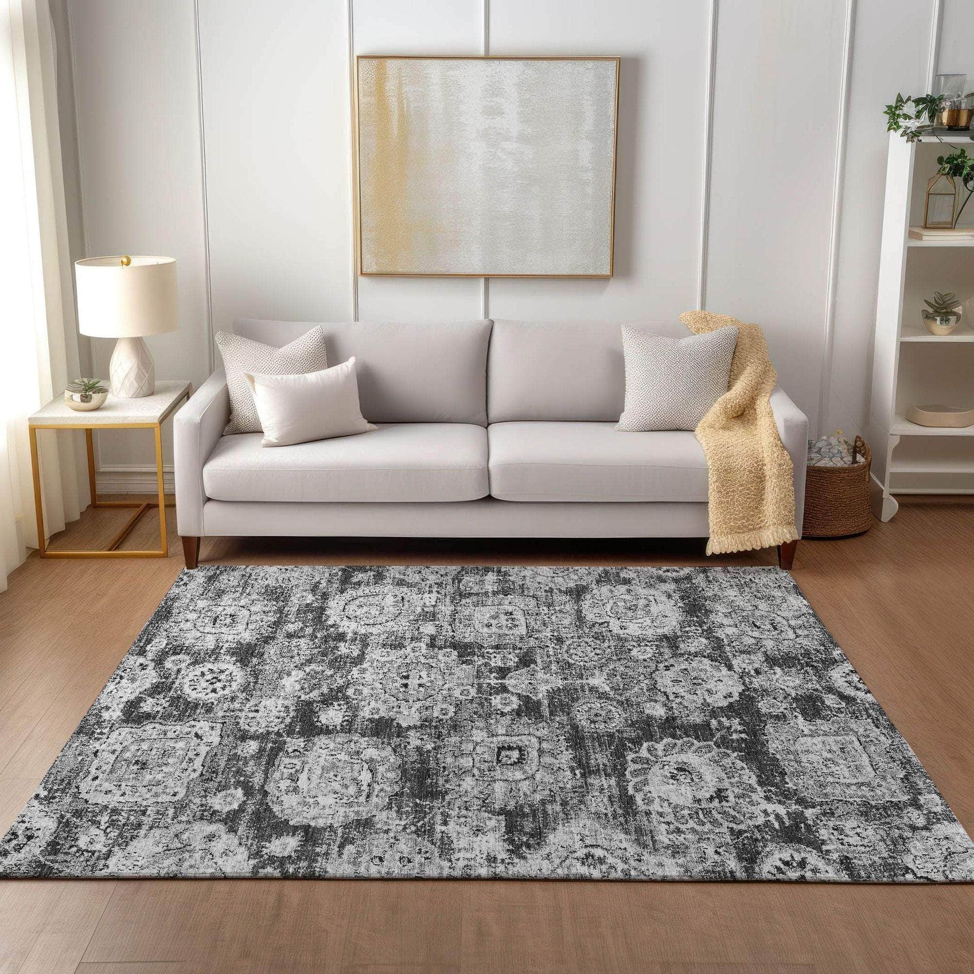 Machine Made ACN634 Gray Rugs