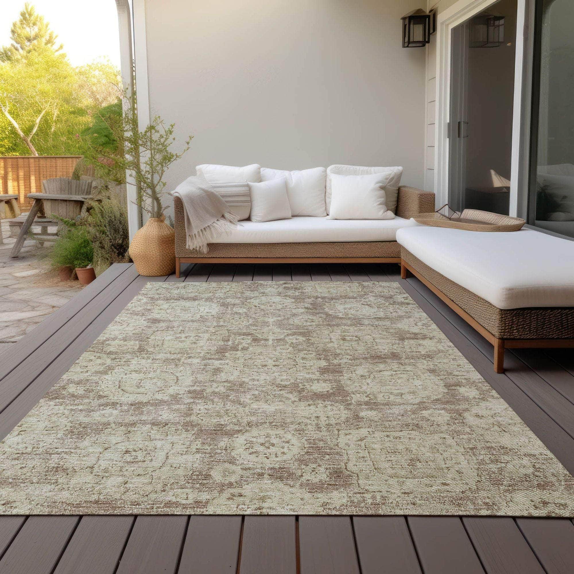 Machine Made ACN634 Mocha Brown Rugs