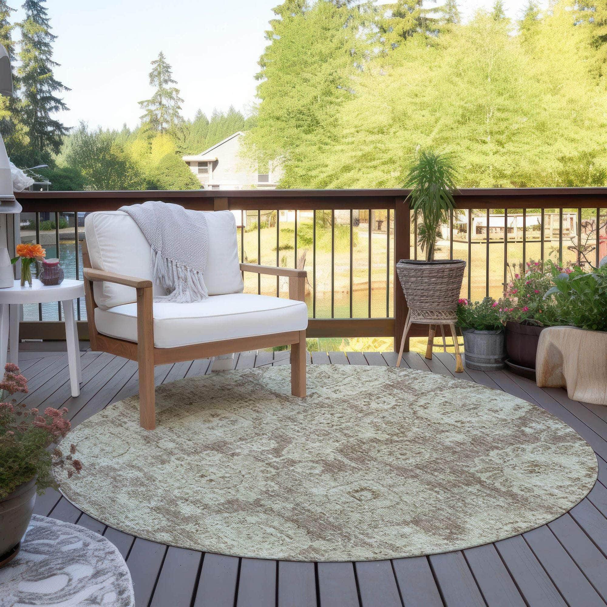 Machine Made ACN634 Mocha Brown Rugs