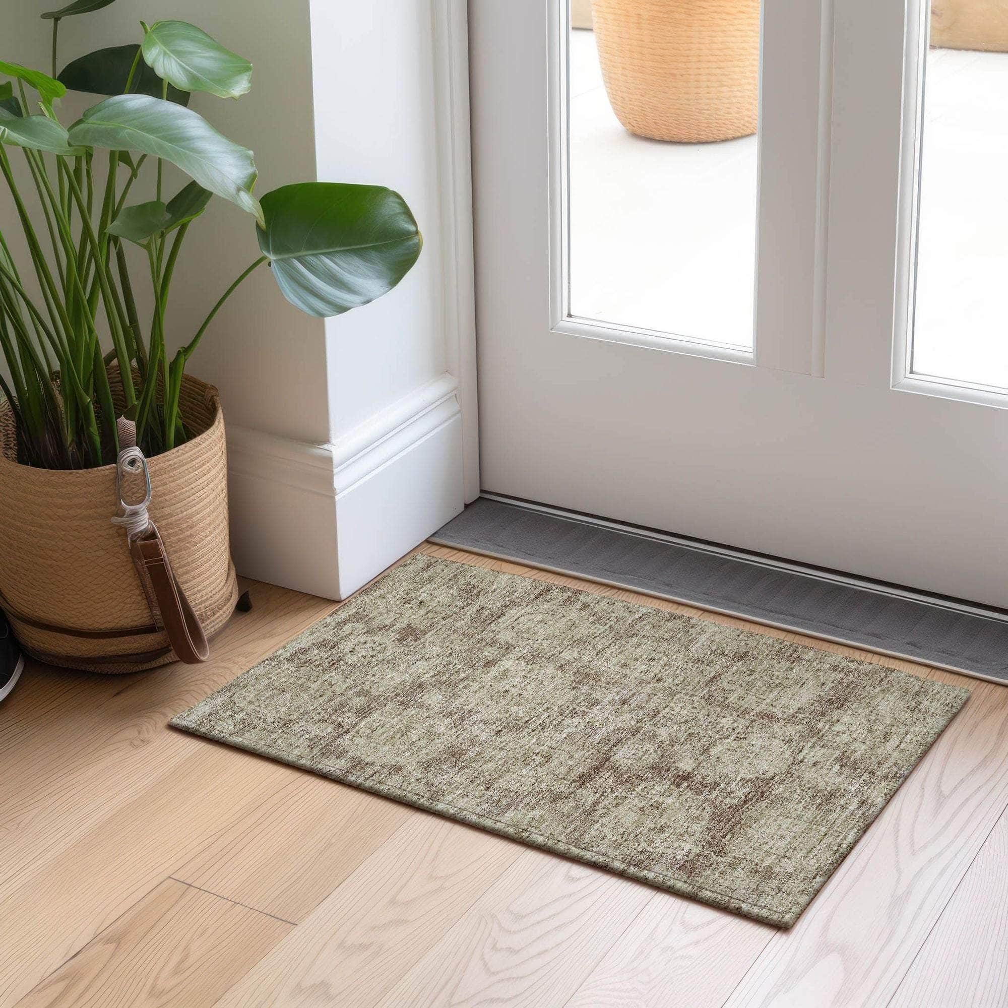 Machine Made ACN634 Mocha Brown Rugs