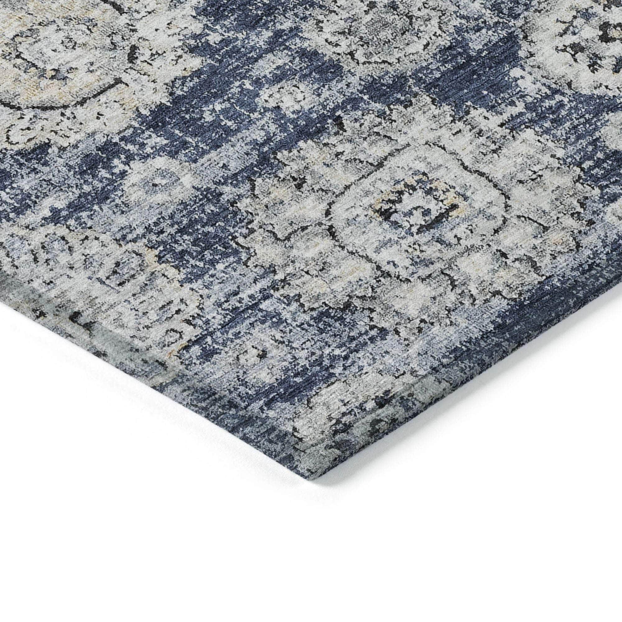 Machine Made ACN634 Navy Blue Rugs