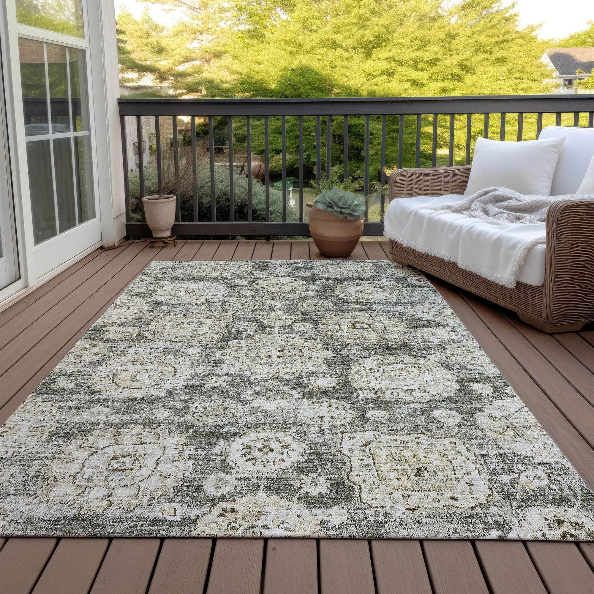 Machine Made ACN634 Taupe Brown Rugs