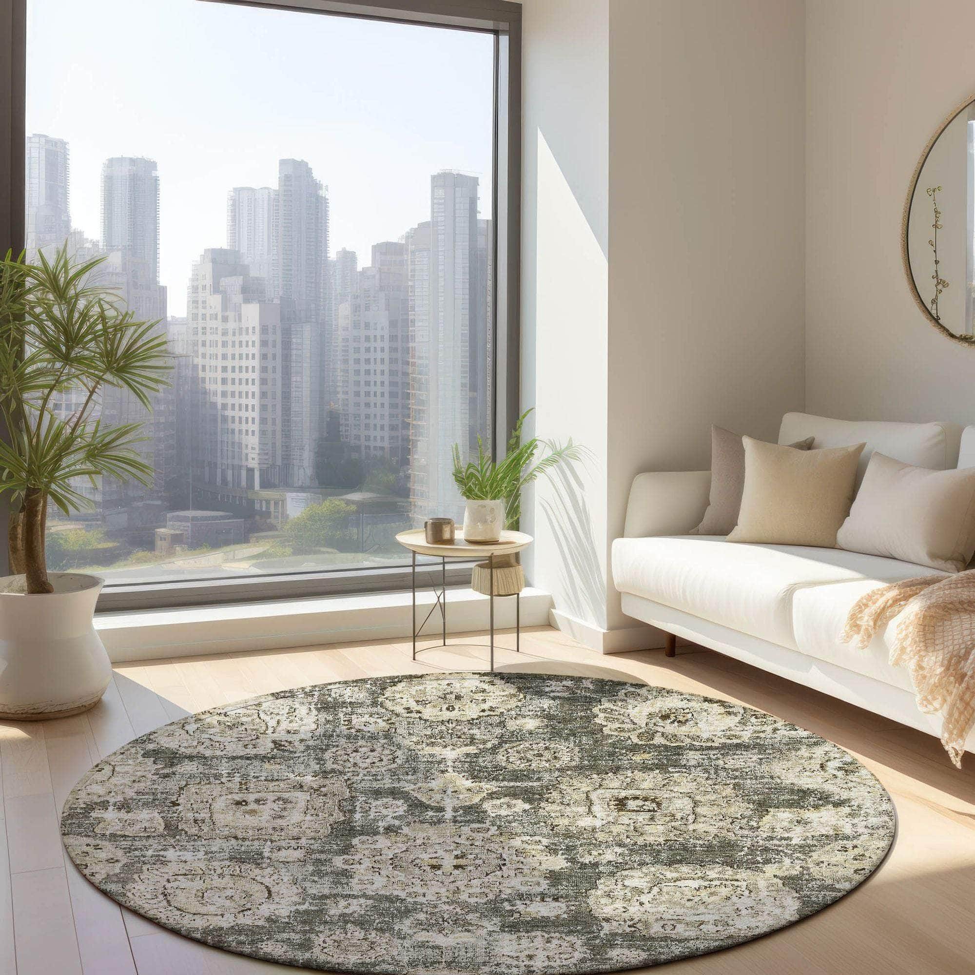 Machine Made ACN634 Taupe Brown Rugs