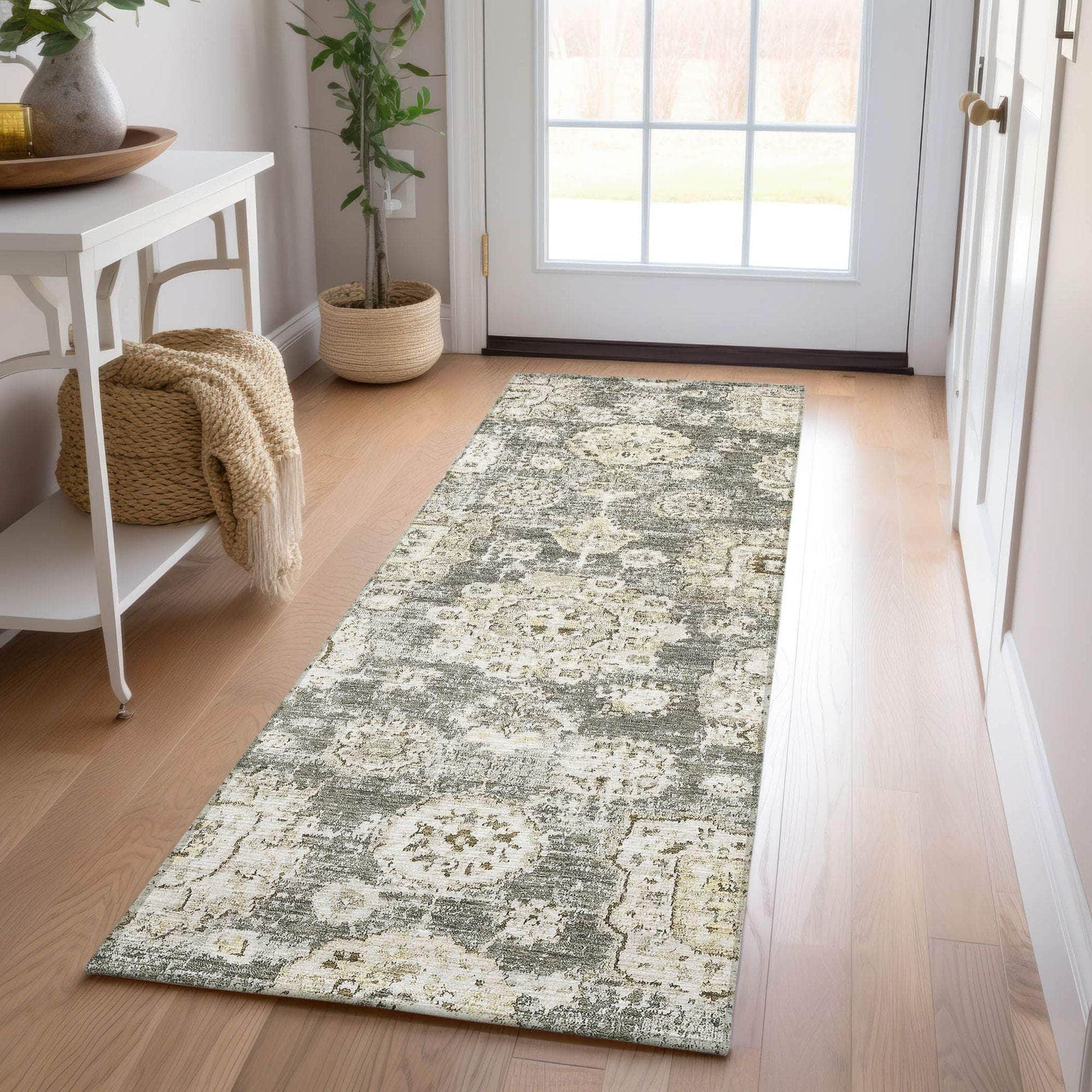 Machine Made ACN634 Taupe Brown Rugs