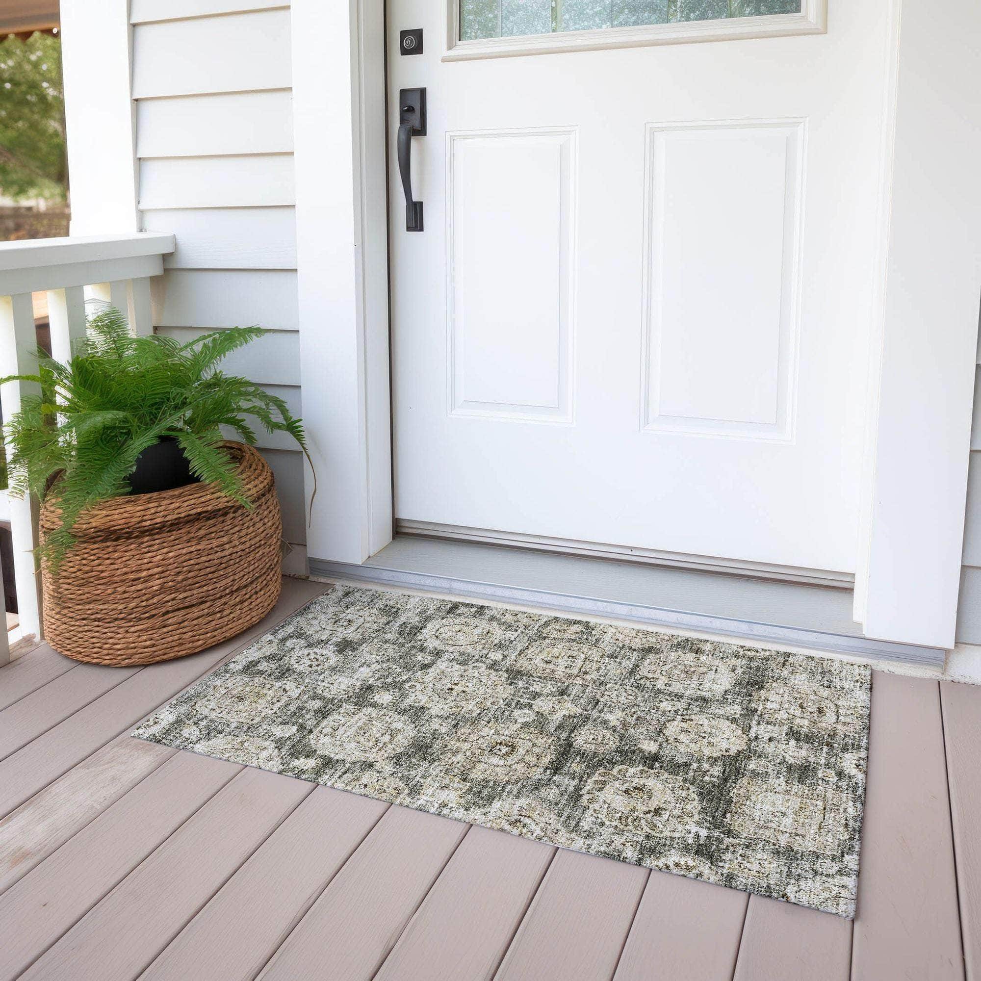 Machine Made ACN634 Taupe Brown Rugs
