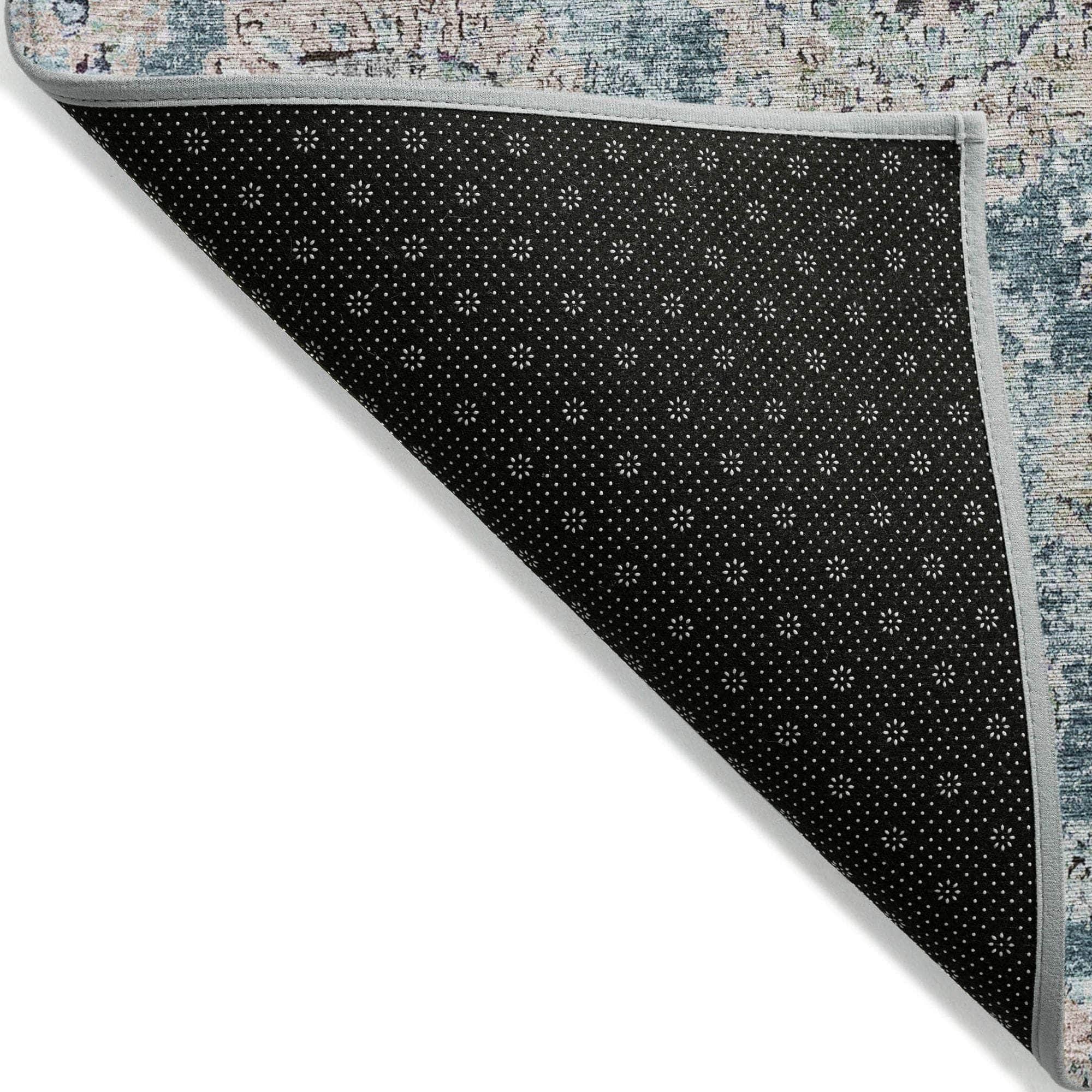 Machine Made ACN634 Teal Rugs