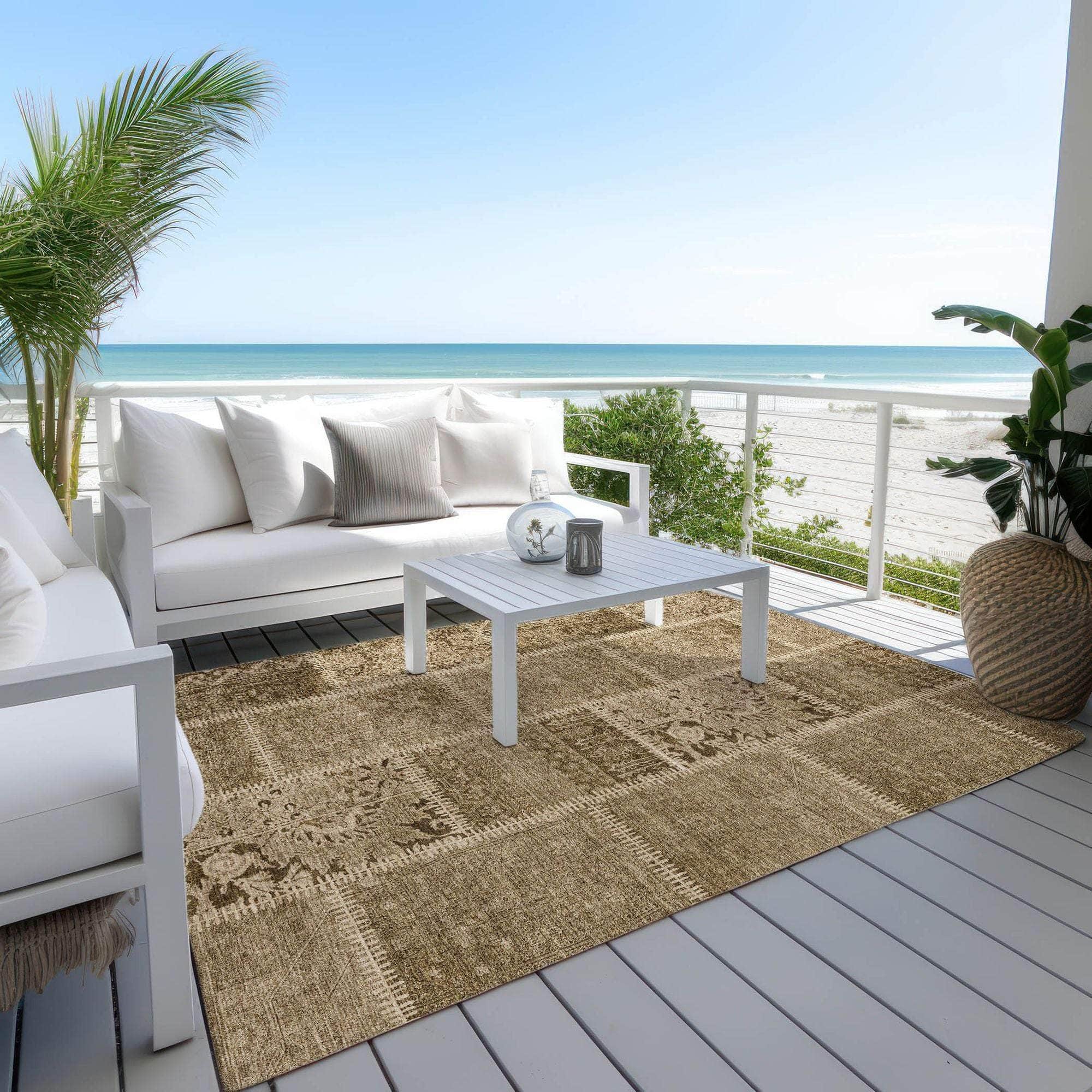 Machine Made ACN635 Brown Rugs