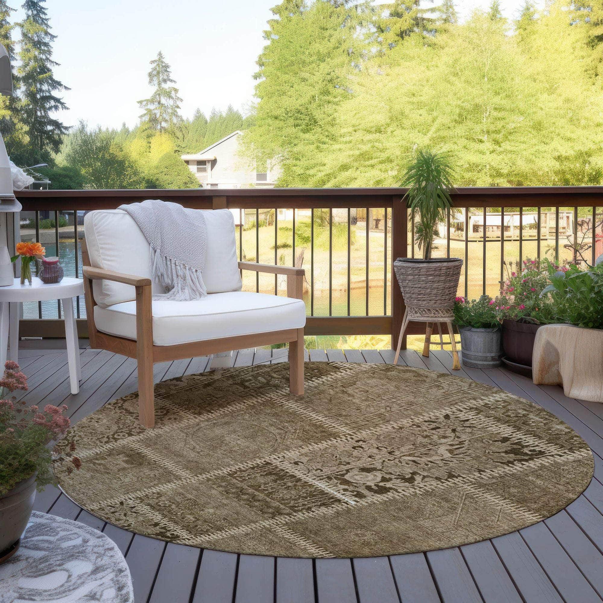 Machine Made ACN635 Brown Rugs