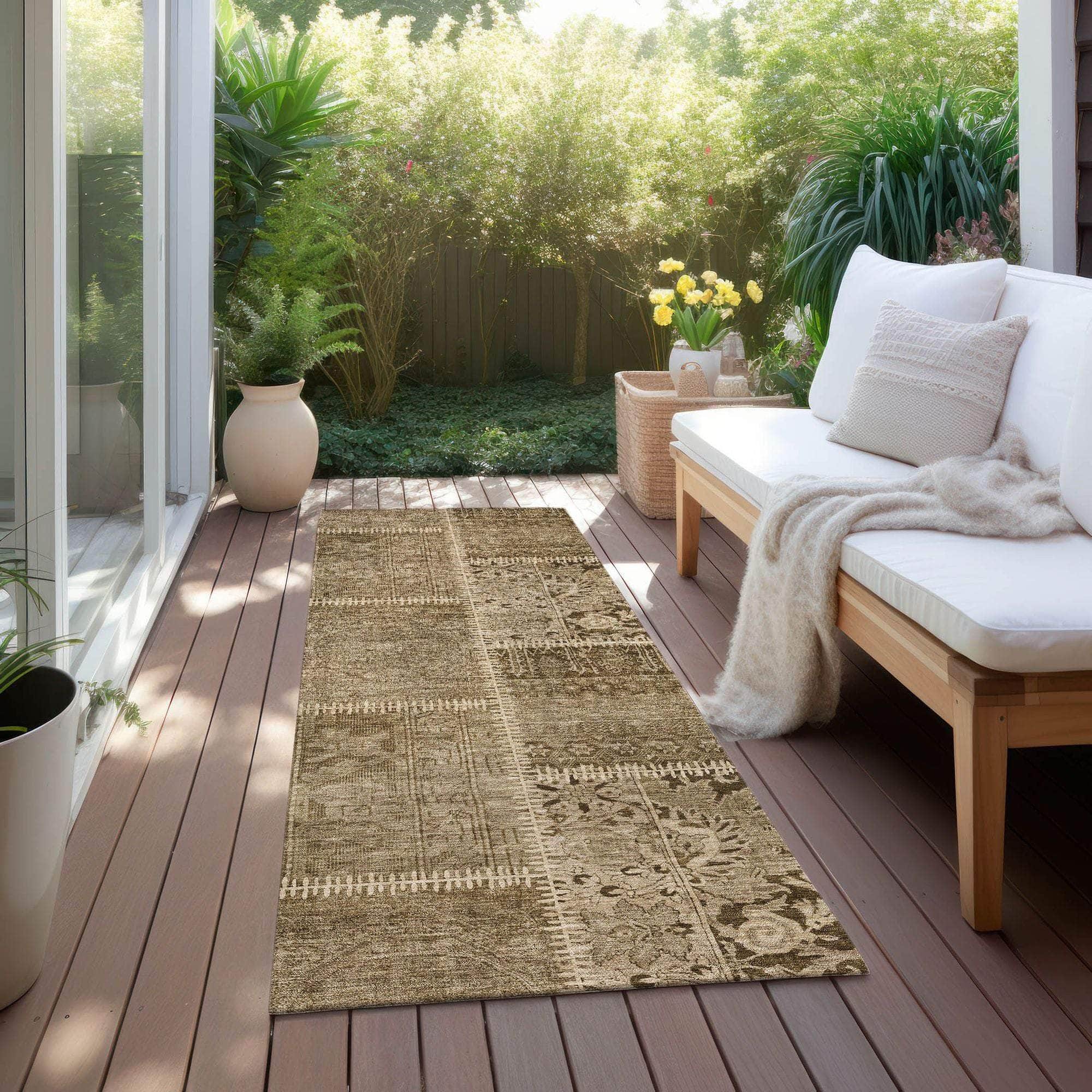 Machine Made ACN635 Brown Rugs
