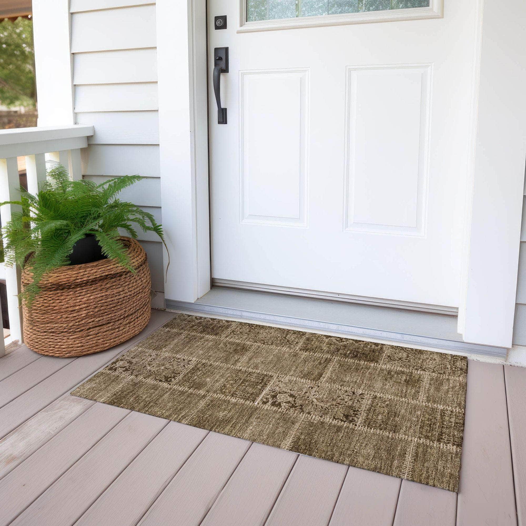Machine Made ACN635 Brown Rugs