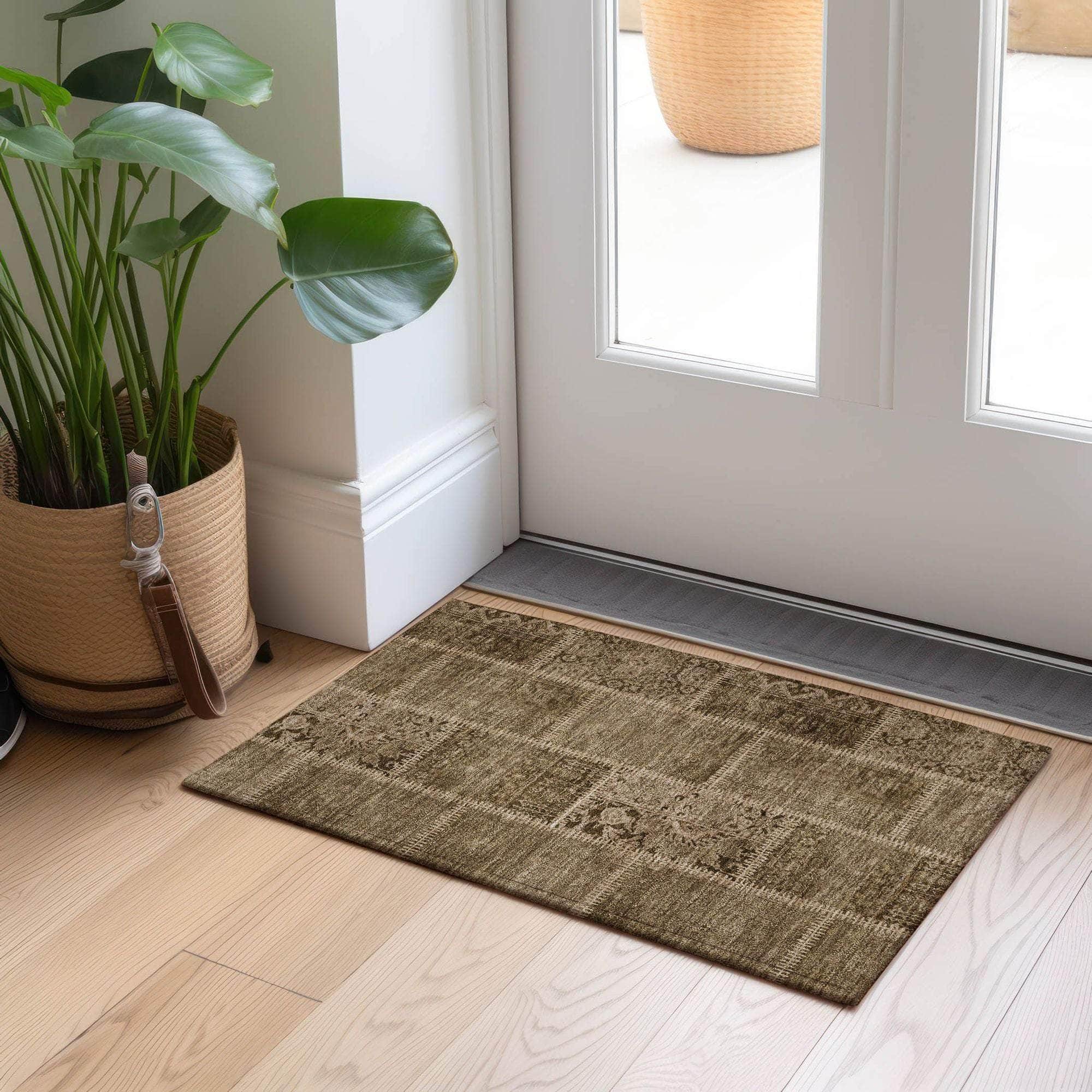 Machine Made ACN635 Brown Rugs