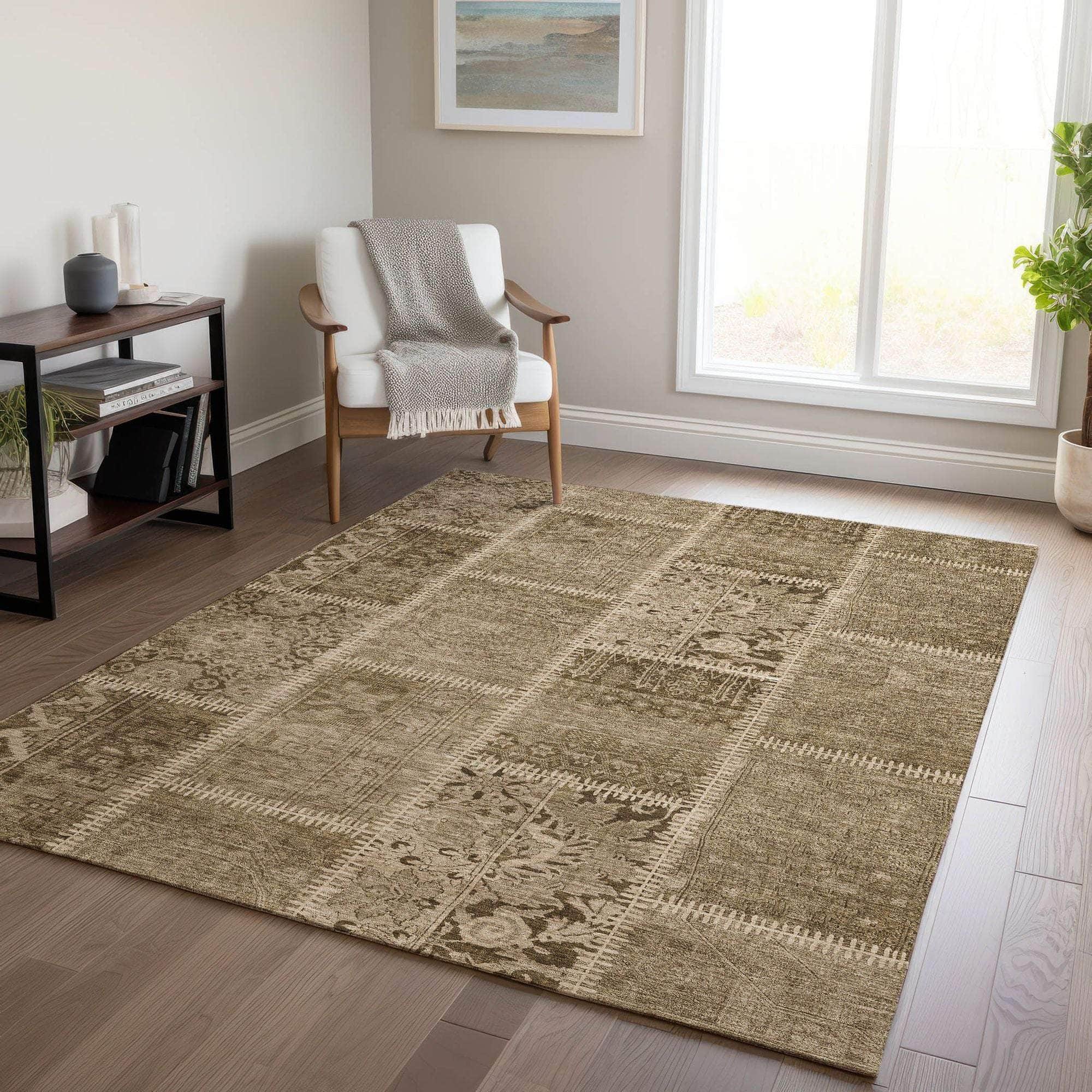 Machine Made ACN635 Brown Rugs