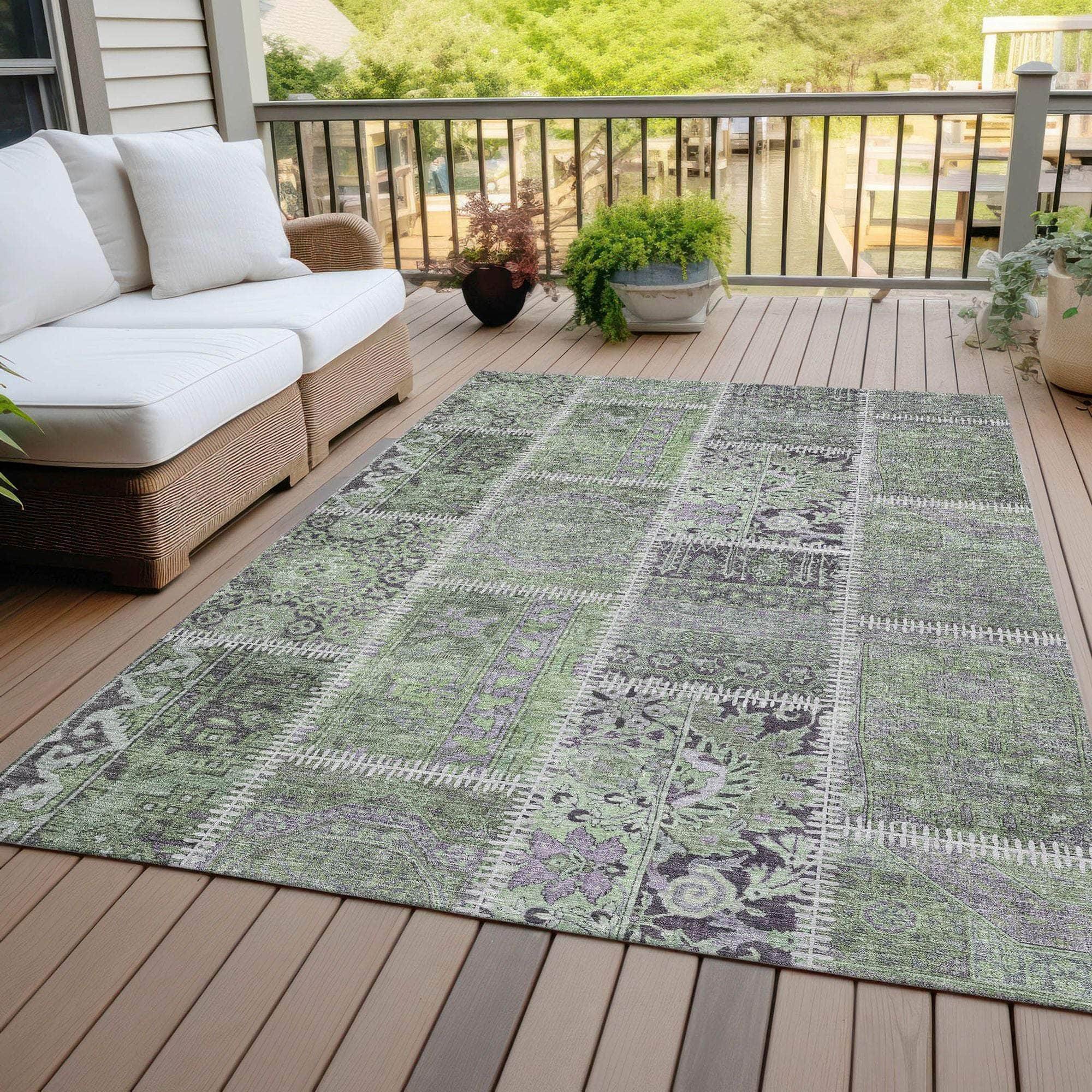 Machine Made ACN635 Green Rugs