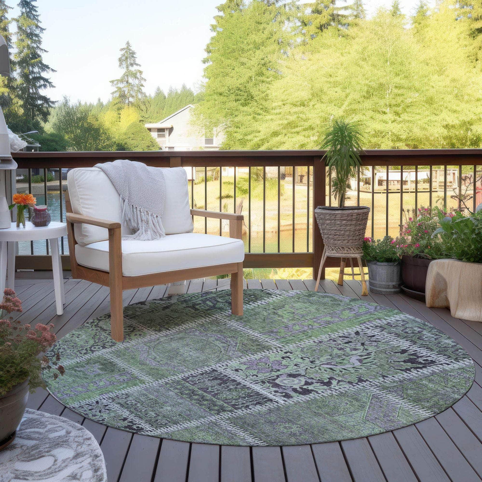 Machine Made ACN635 Green Rugs