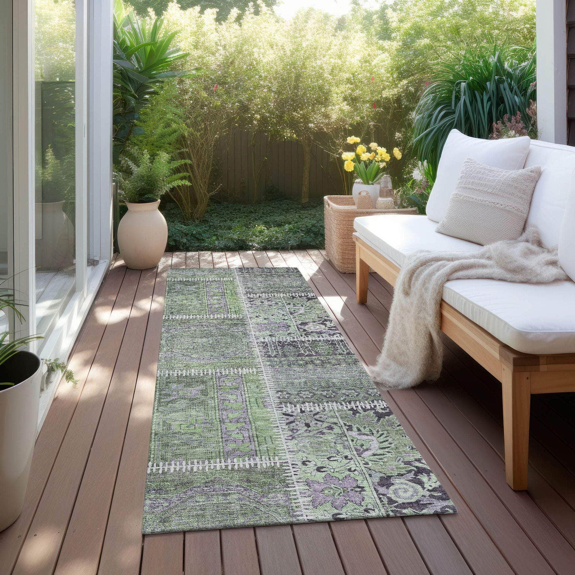 Machine Made ACN635 Green Rugs