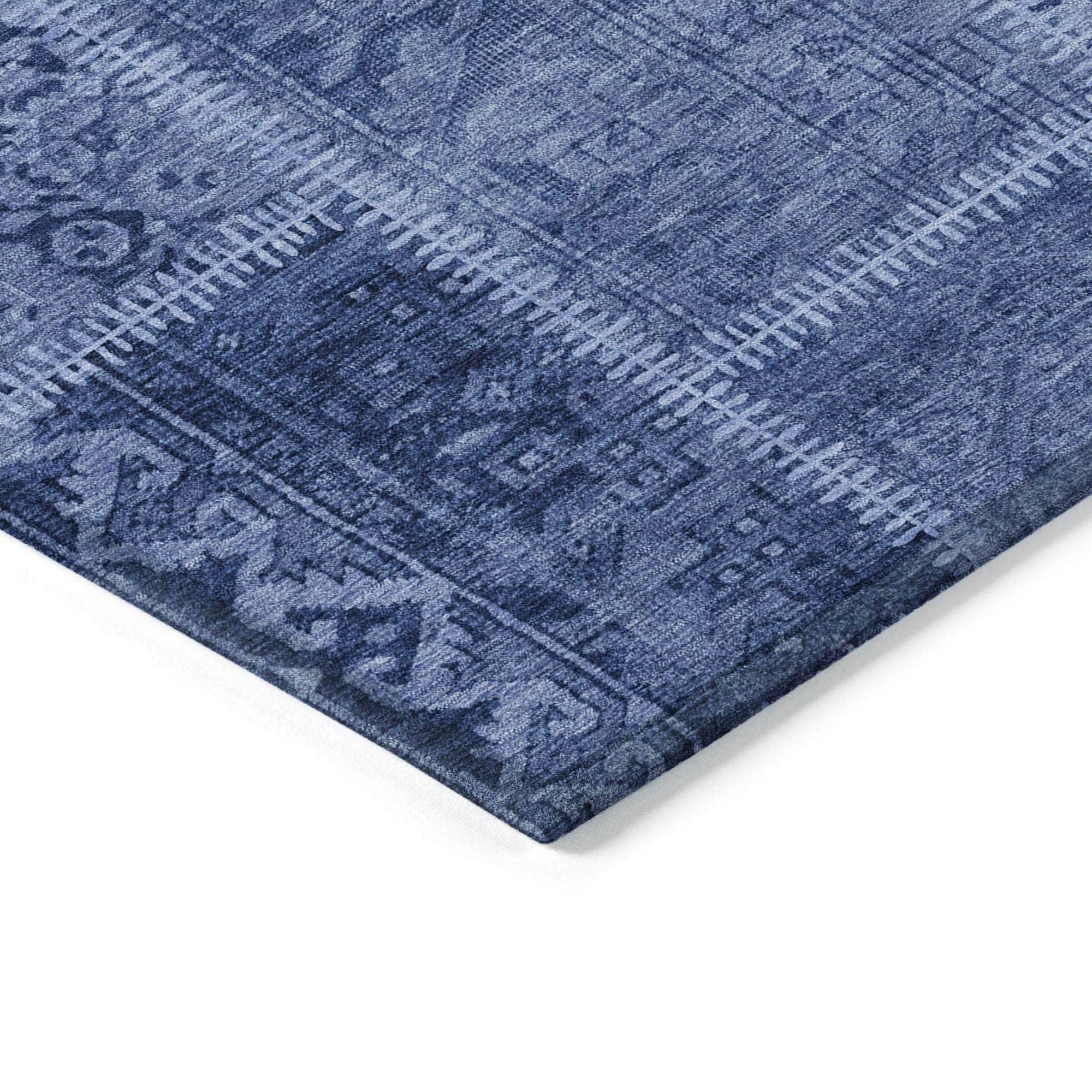Machine Made ACN635 Navy Blue Rugs
