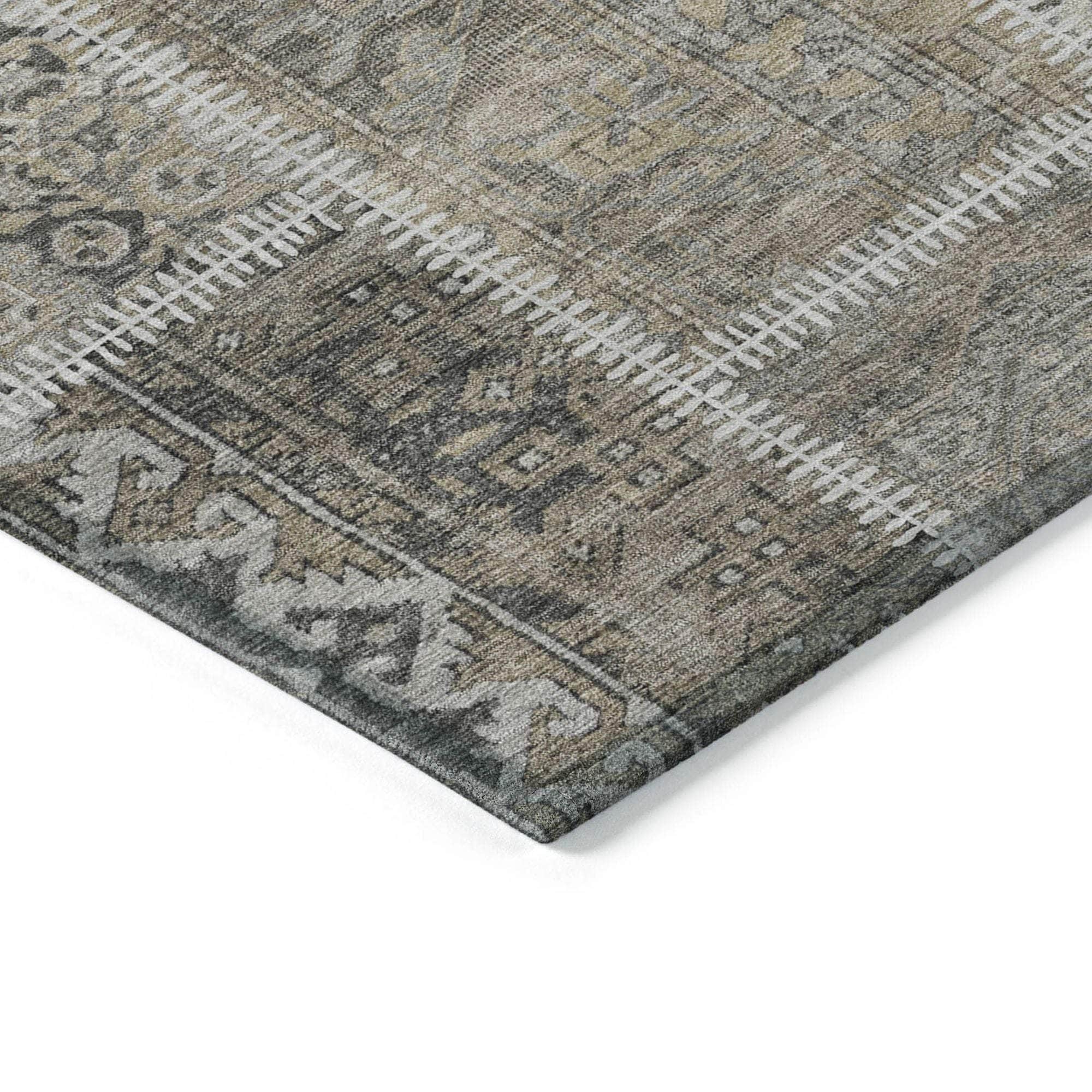 Machine Made ACN635 Taupe Brown Rugs